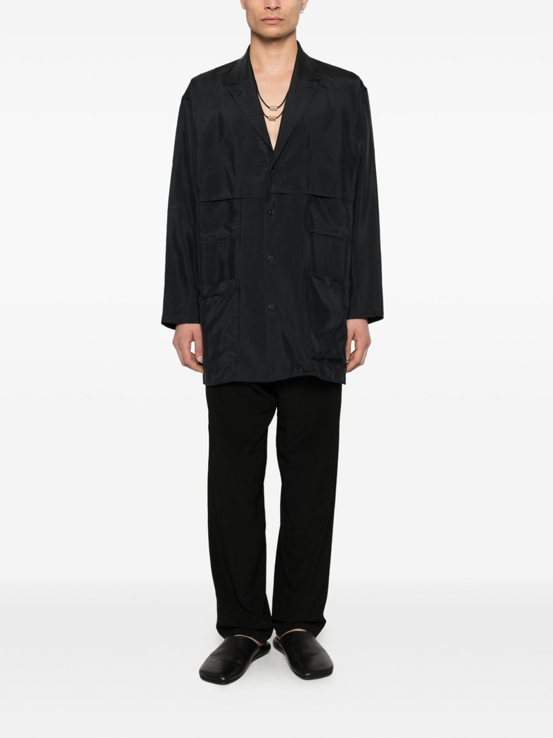 Yohji Yamamoto patch-pocket coat outlook
