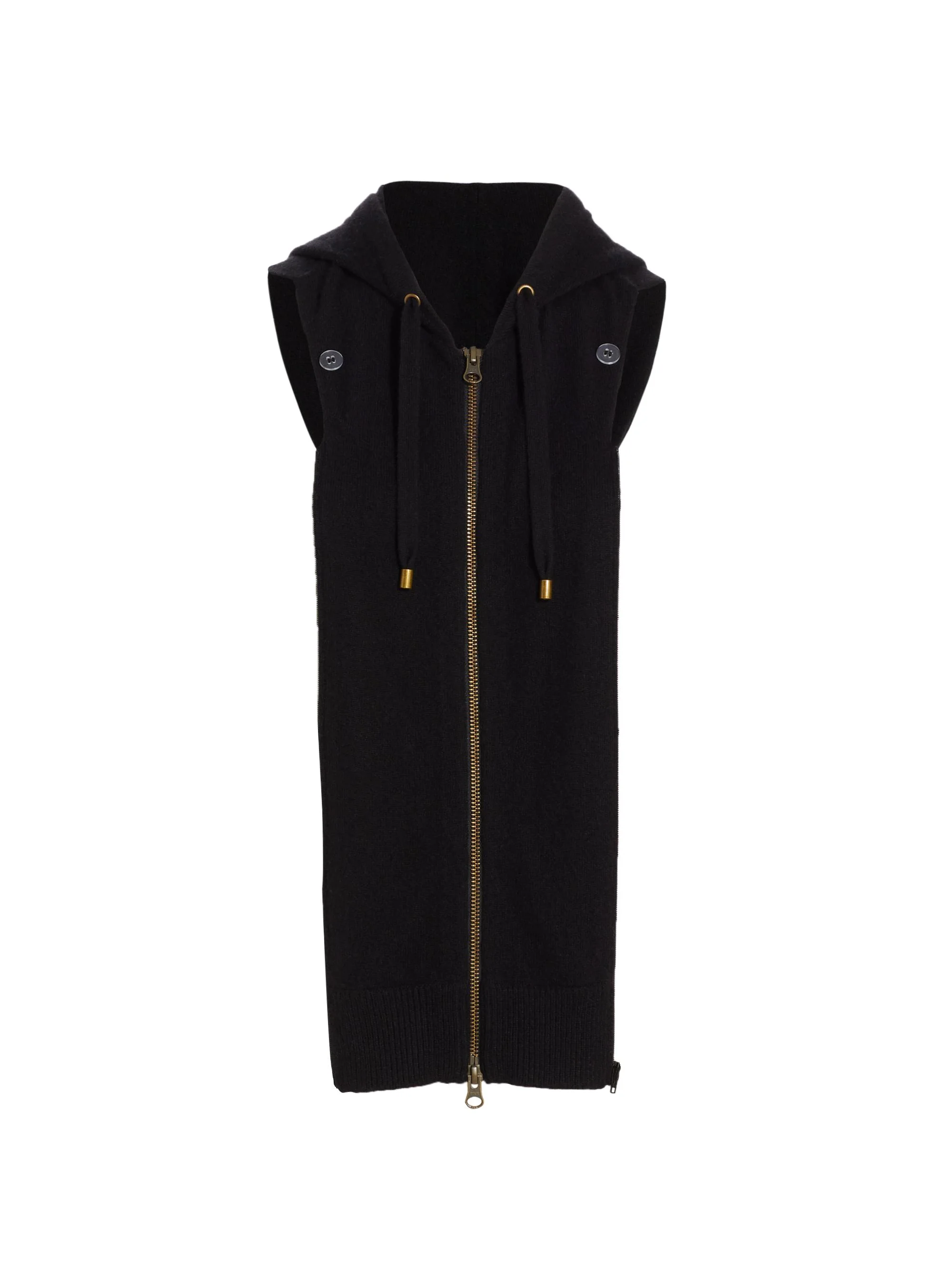 Women's Hooded Cashmere Dickie - Black - 1