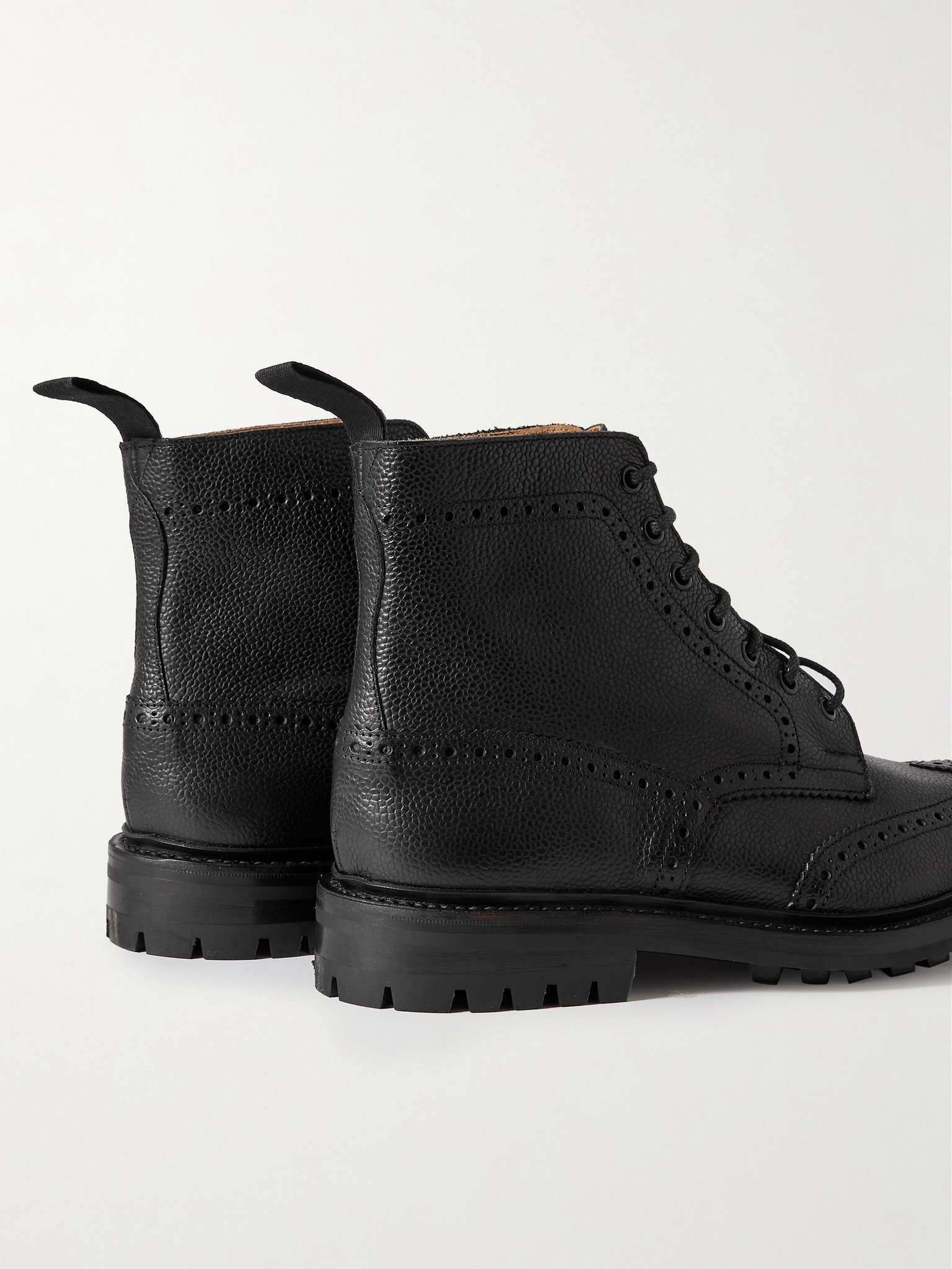 Stow Leather Brogue Boots - 4
