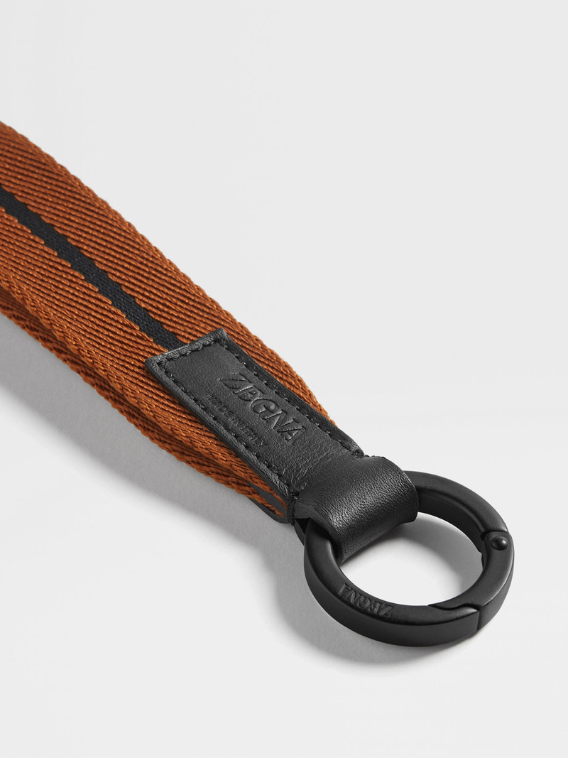 ZEGNA FOLIAGE AND BLACK WEB KEY CHAIN outlook