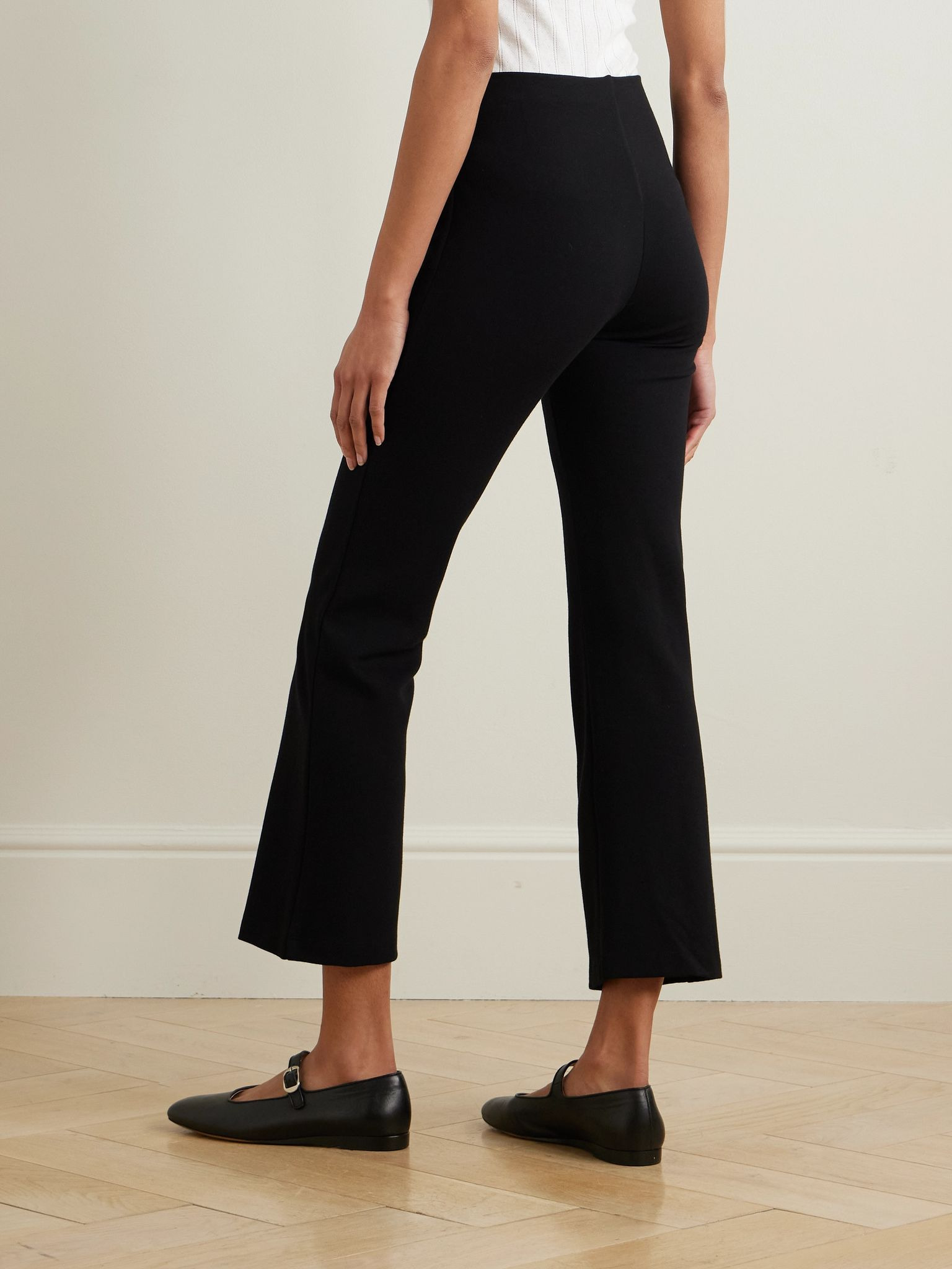 Rio cropped stretch-ponte flared pants Black - 3