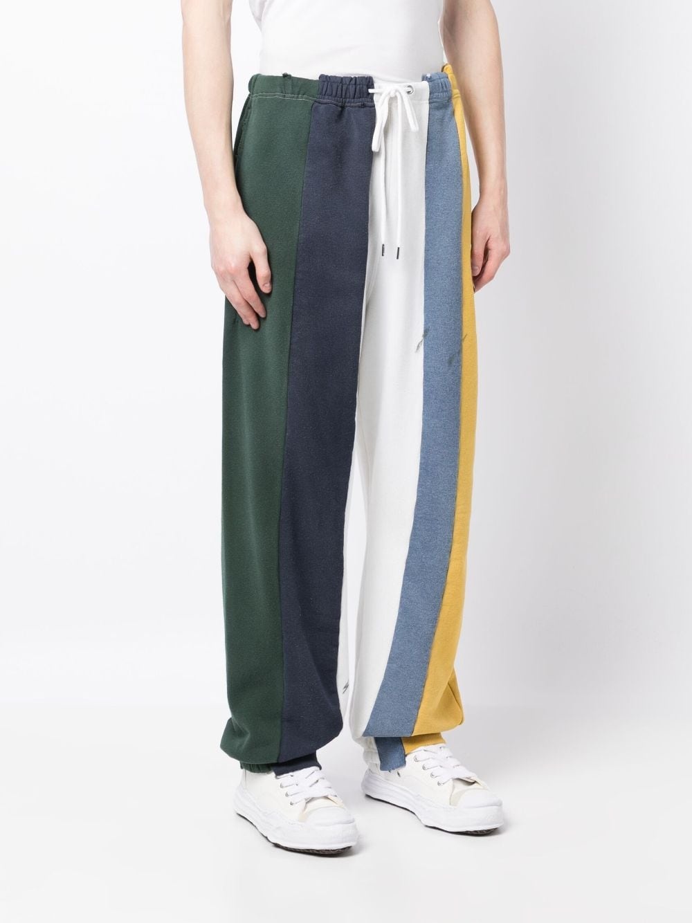 colour-block panelled cotton track pants - 3