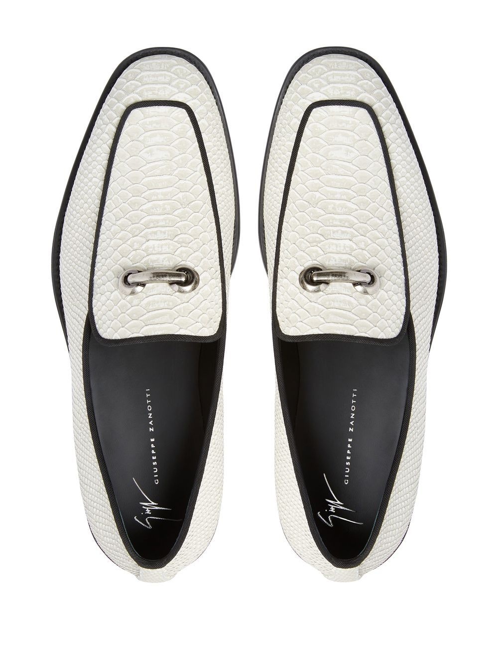 snakeskin-effect leather loafers - 4