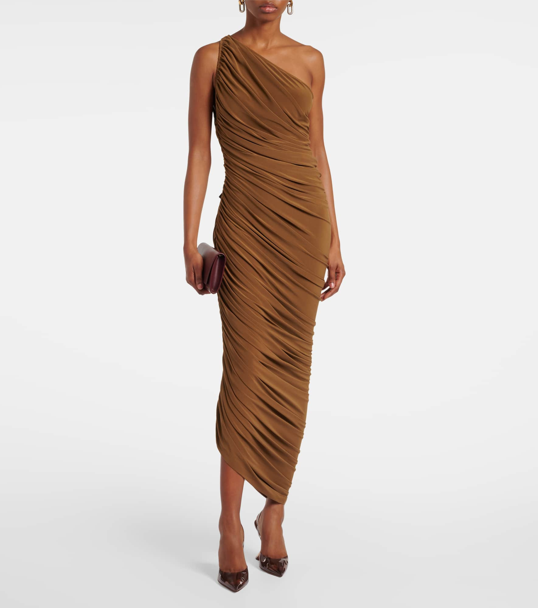 Diana ruched one-shoulder midi dress - 2