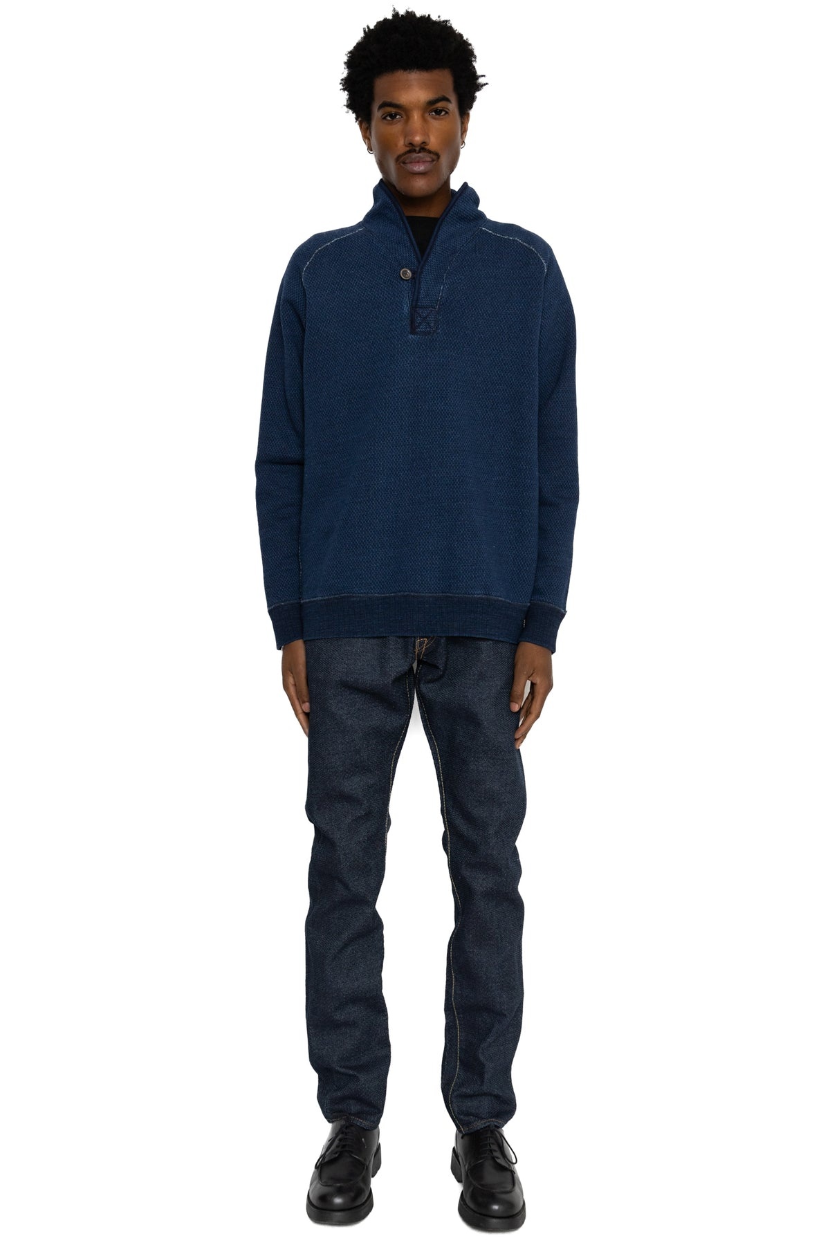 1170-2-ID Sashiko 5P Pants Relax Tapered - Indigo x Indigo - 2