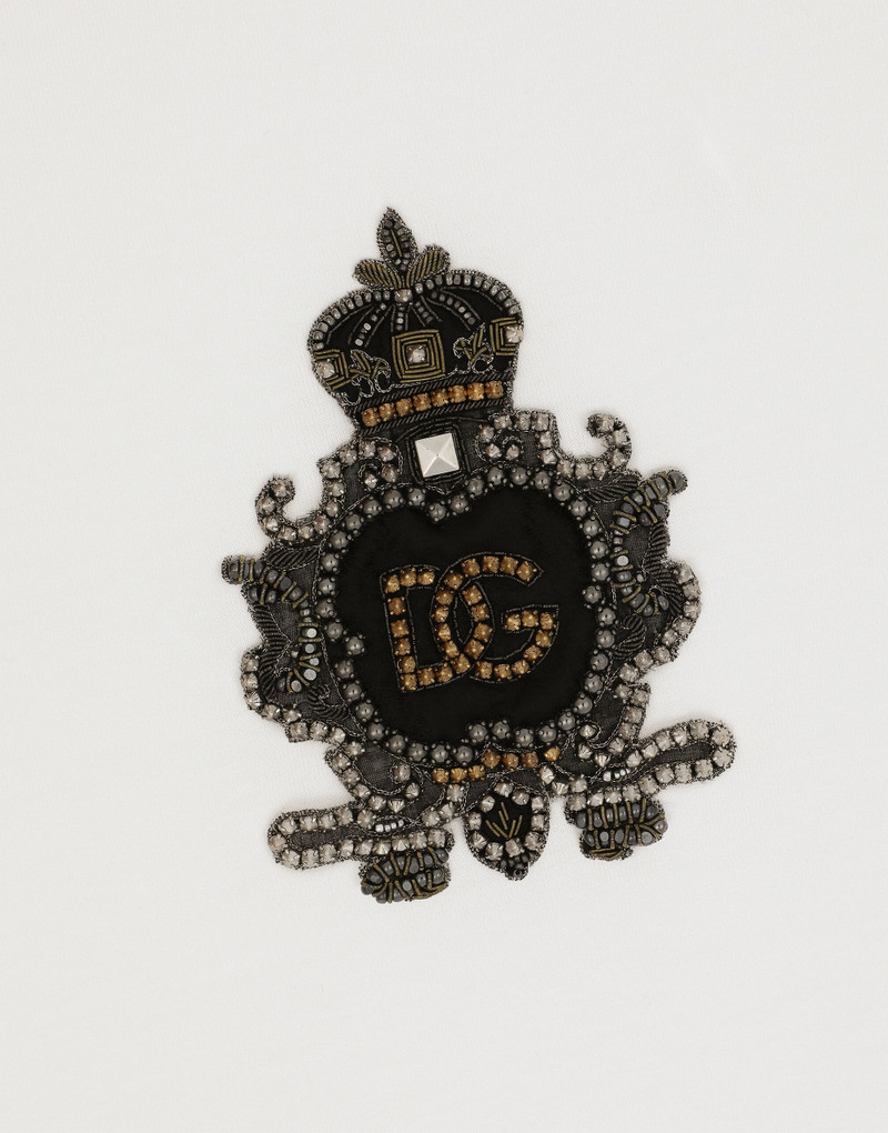 Cotton T-shirt with heraldic DG logo patch 4