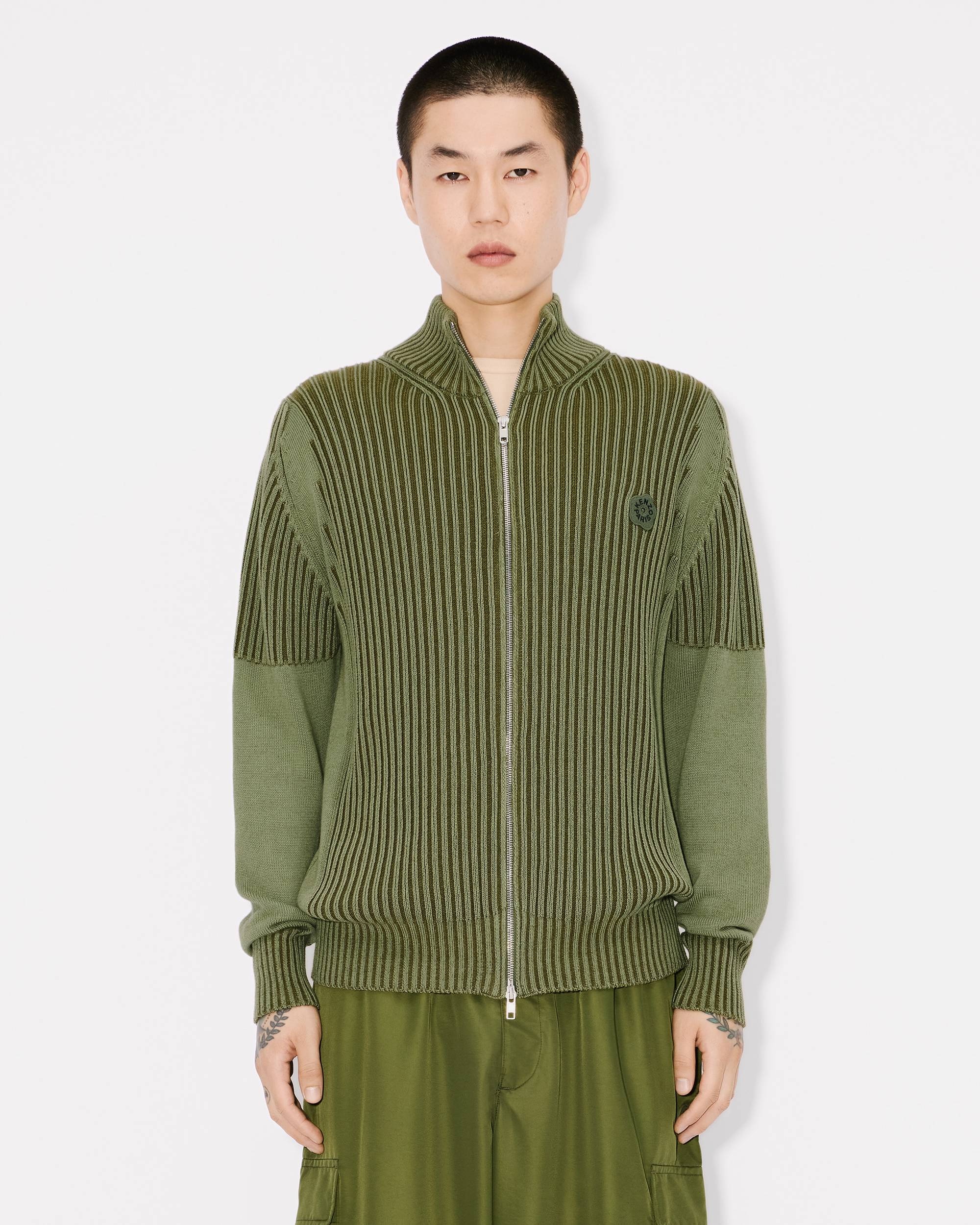 'Boke Flower 2.0' zipped cardigan in cotton and wool - 3