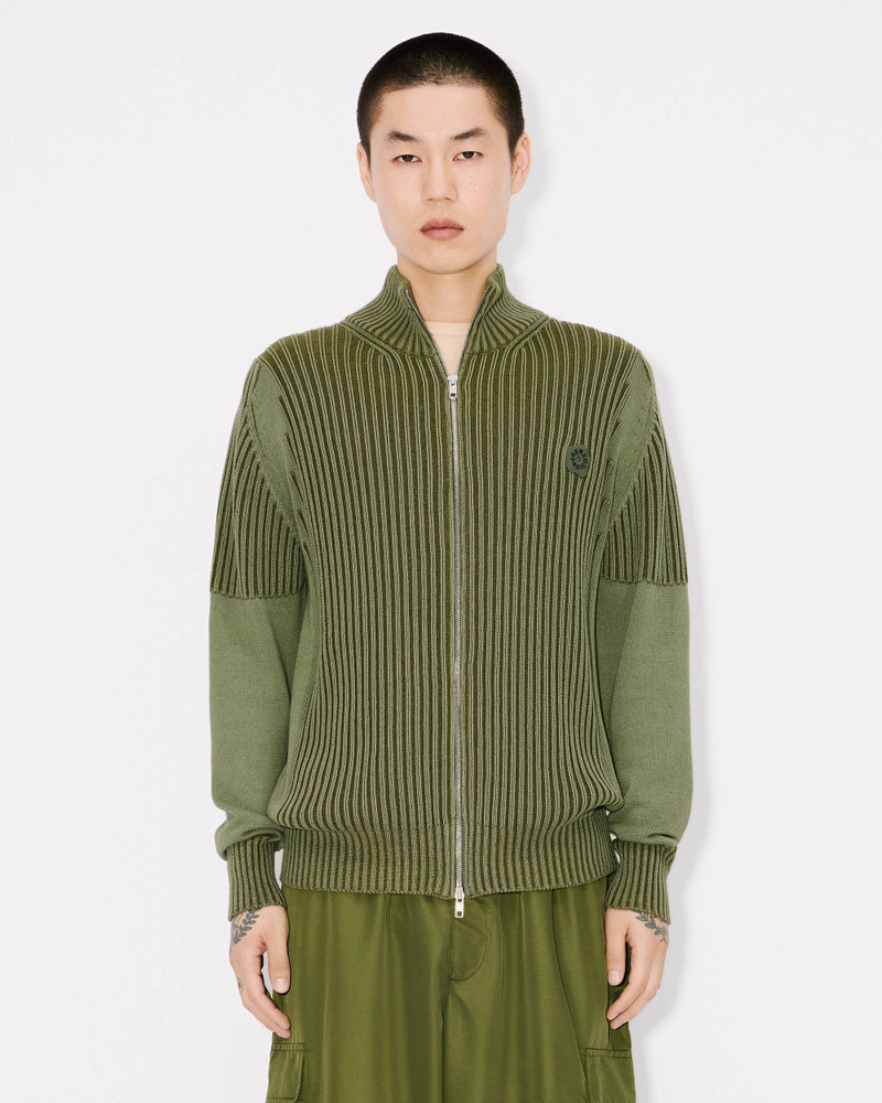 'Boke Flower 2.0' zipped cardigan in cotton and wool 3