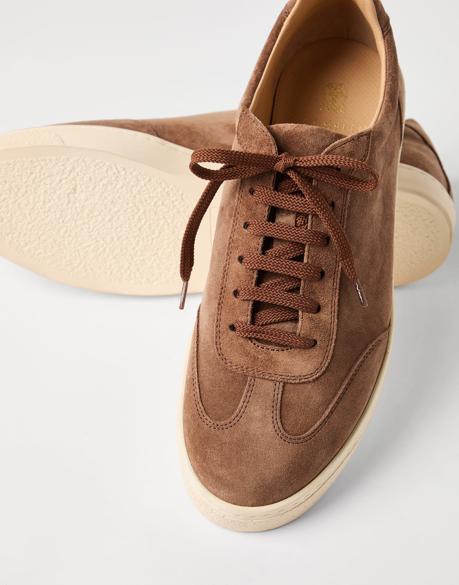 Washed suede sneakers with natural rubber sole - 3