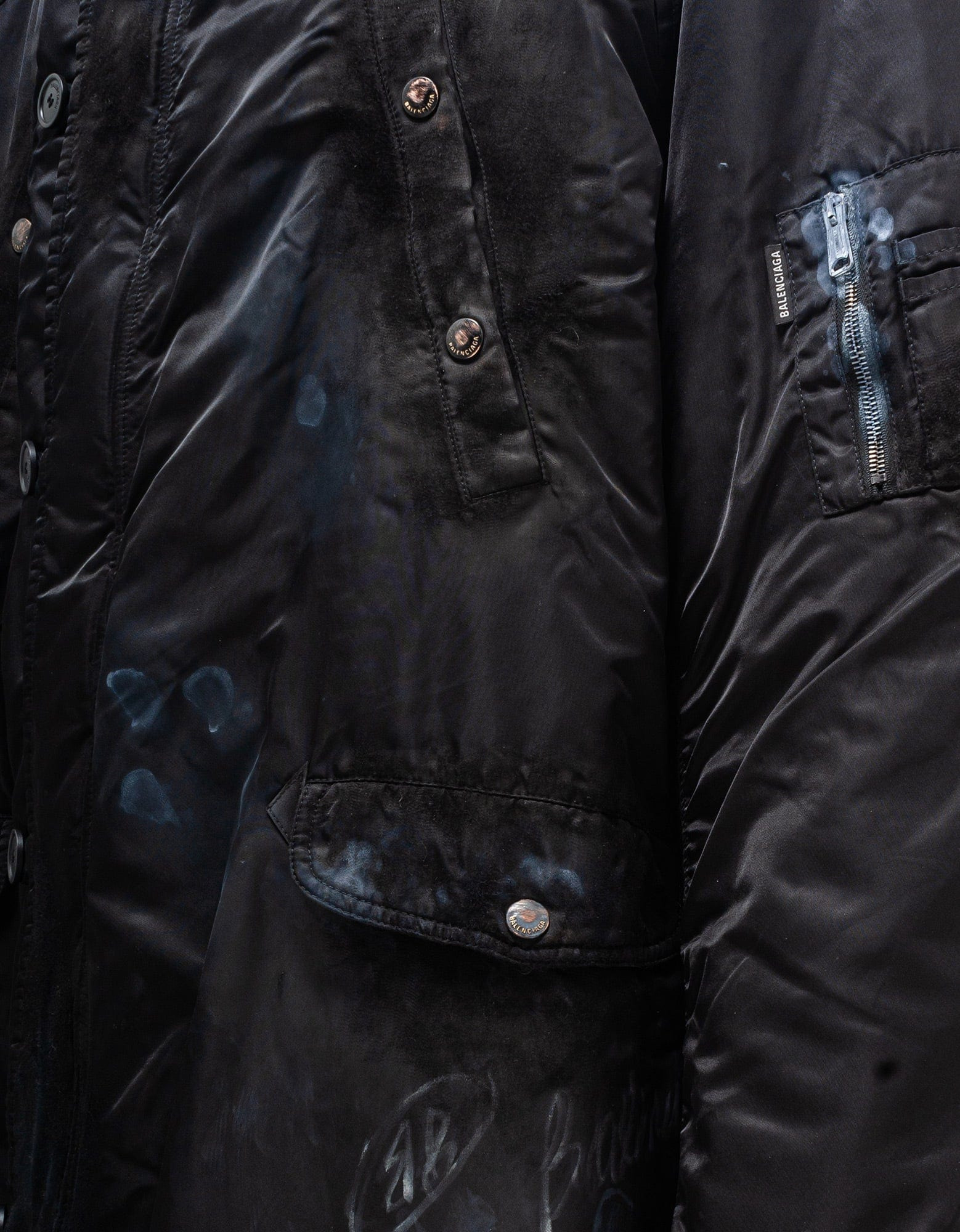 Balenciaga Black Military Parka Jacket - 3