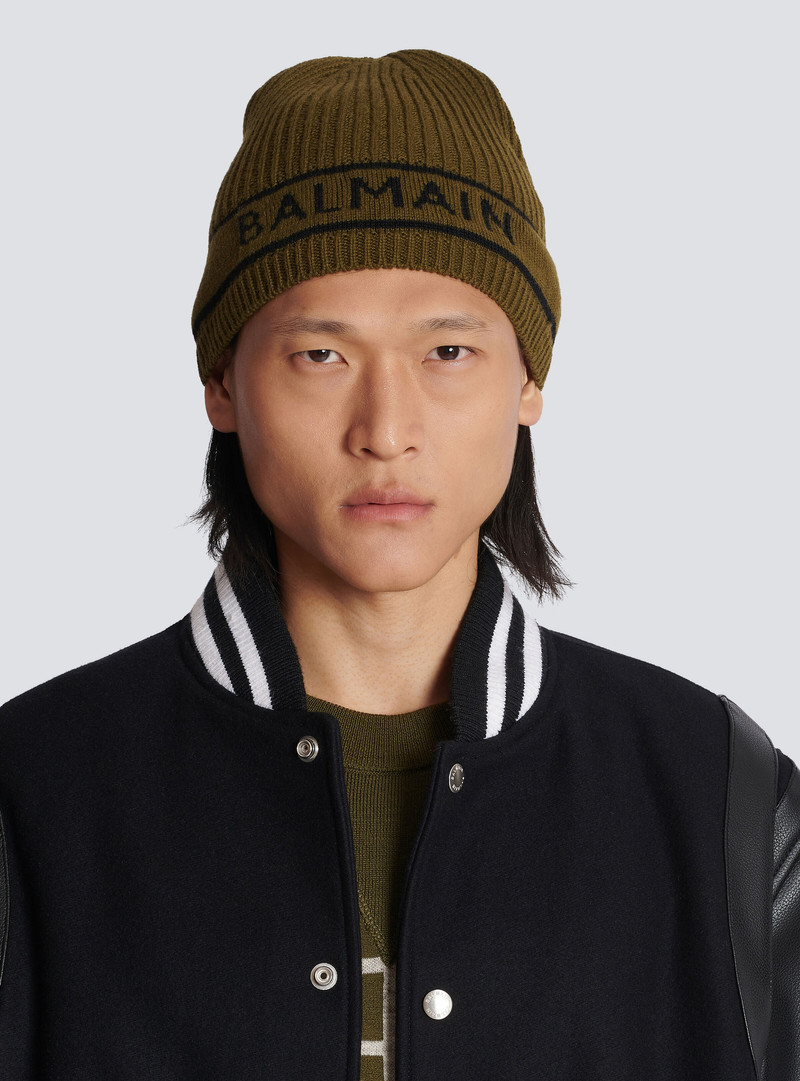 Balmain Balmain logo embroidered wool hat outlook