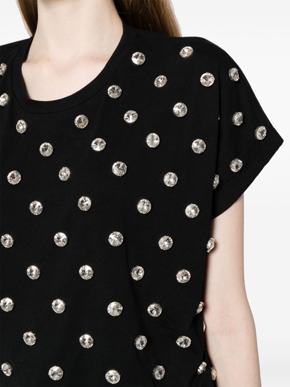 crystal-embellished cotton T-shirt - 5