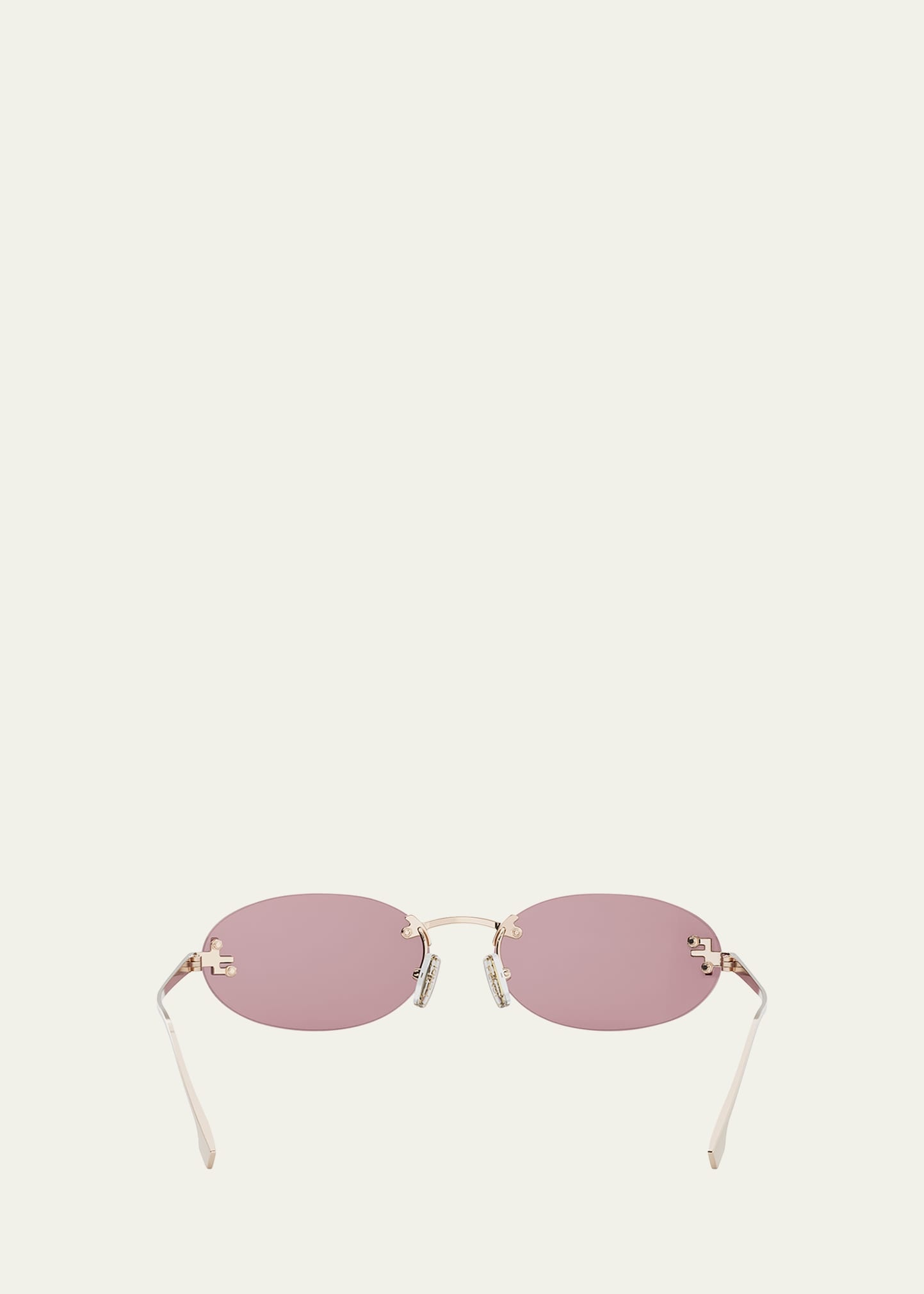 FF Crystal Metal Oval Sunglasses - 5