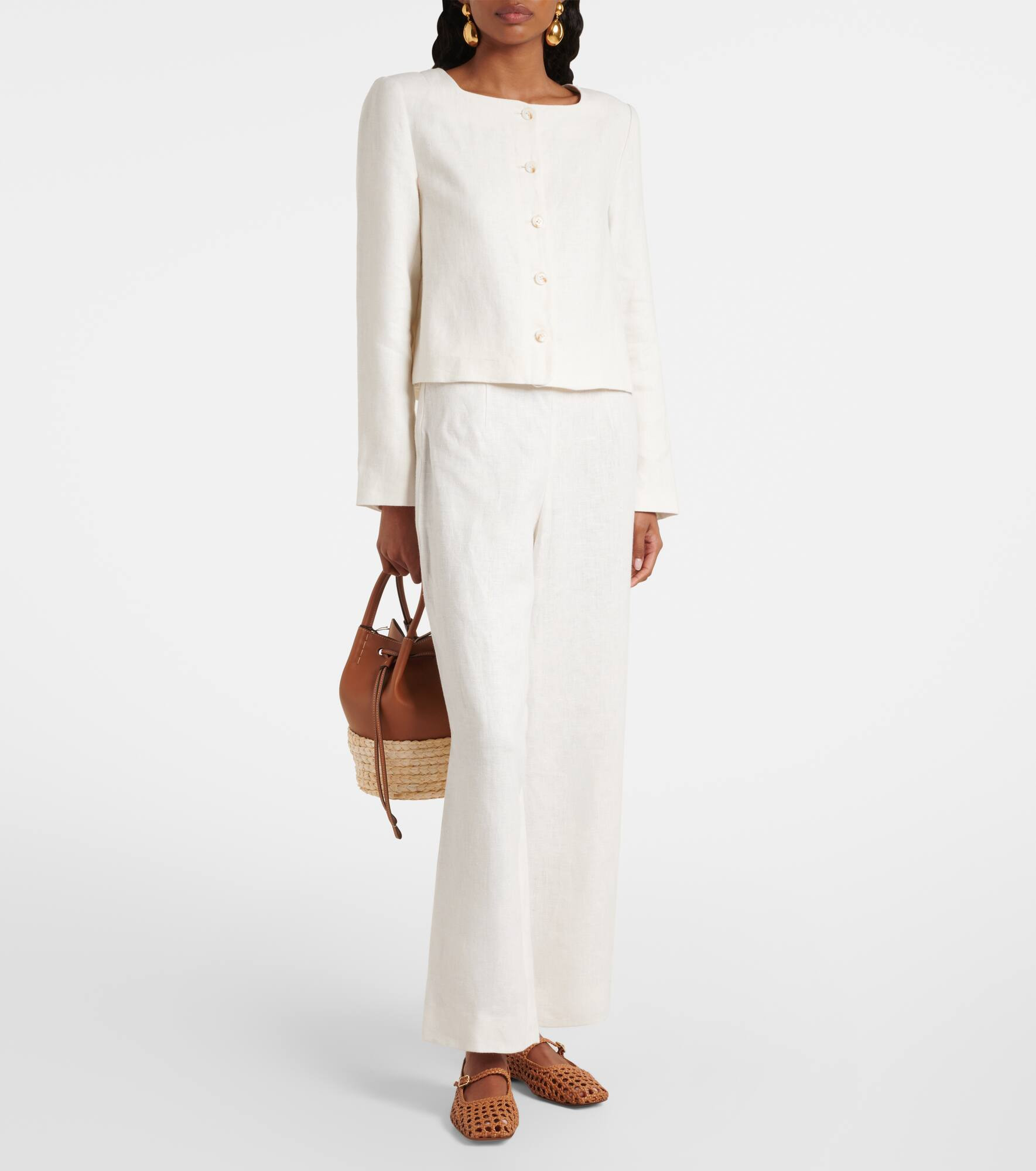 Emma cropped linen jacket - 2