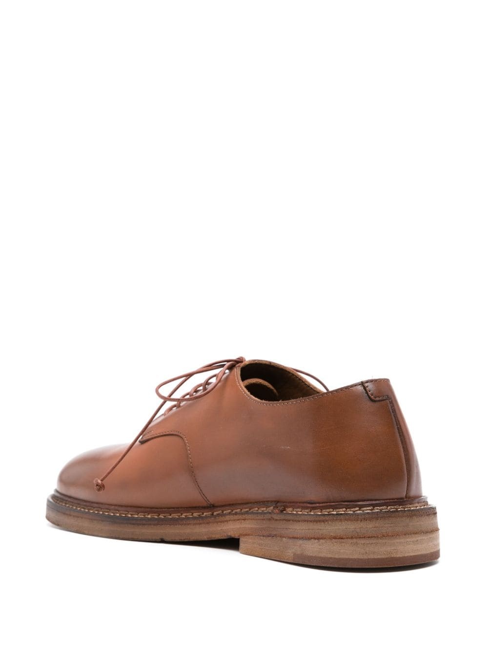 round-toe leather derby shoes - 3