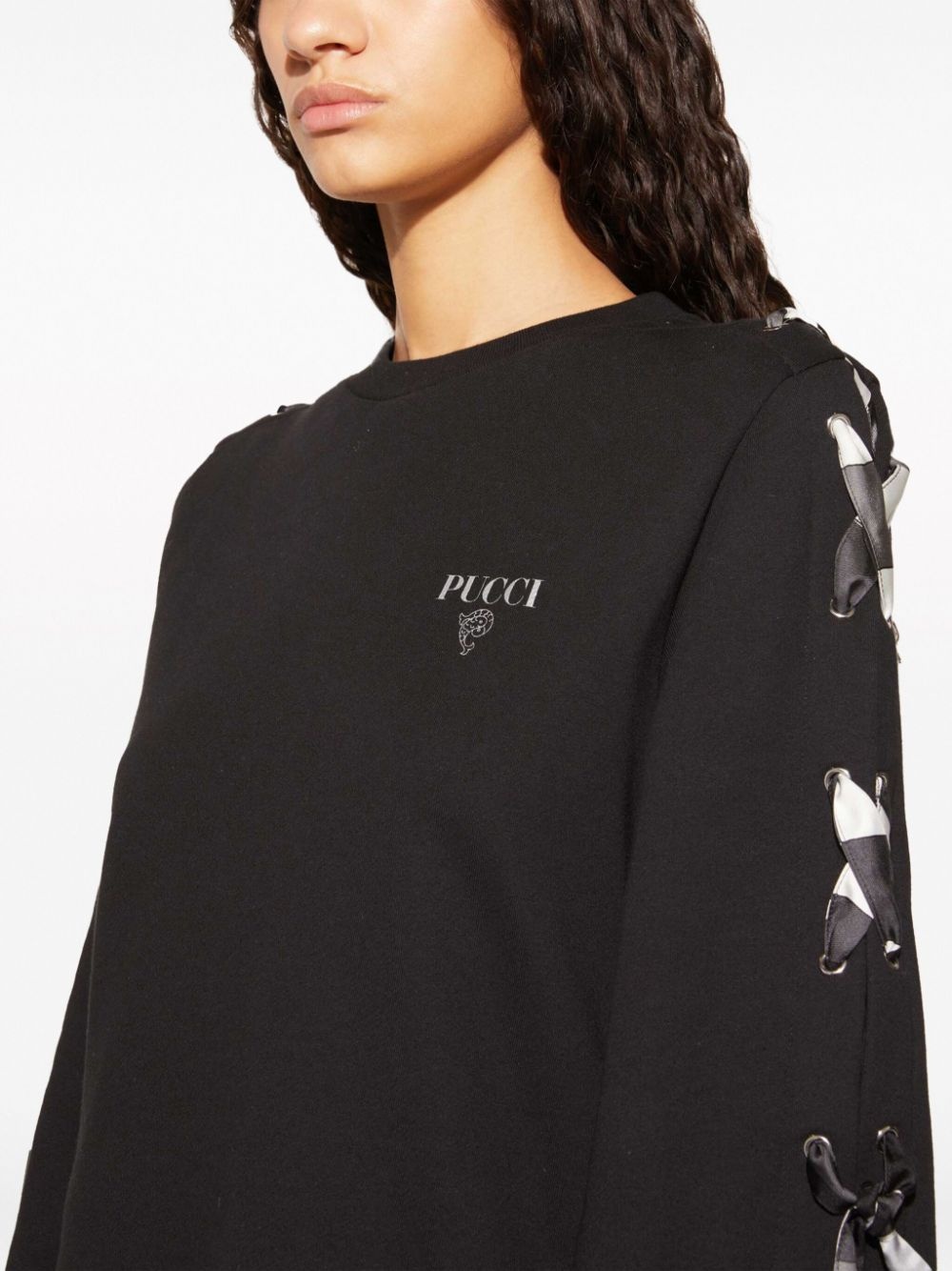 Giardino-print lace-detail cotton sweatshirt - 5