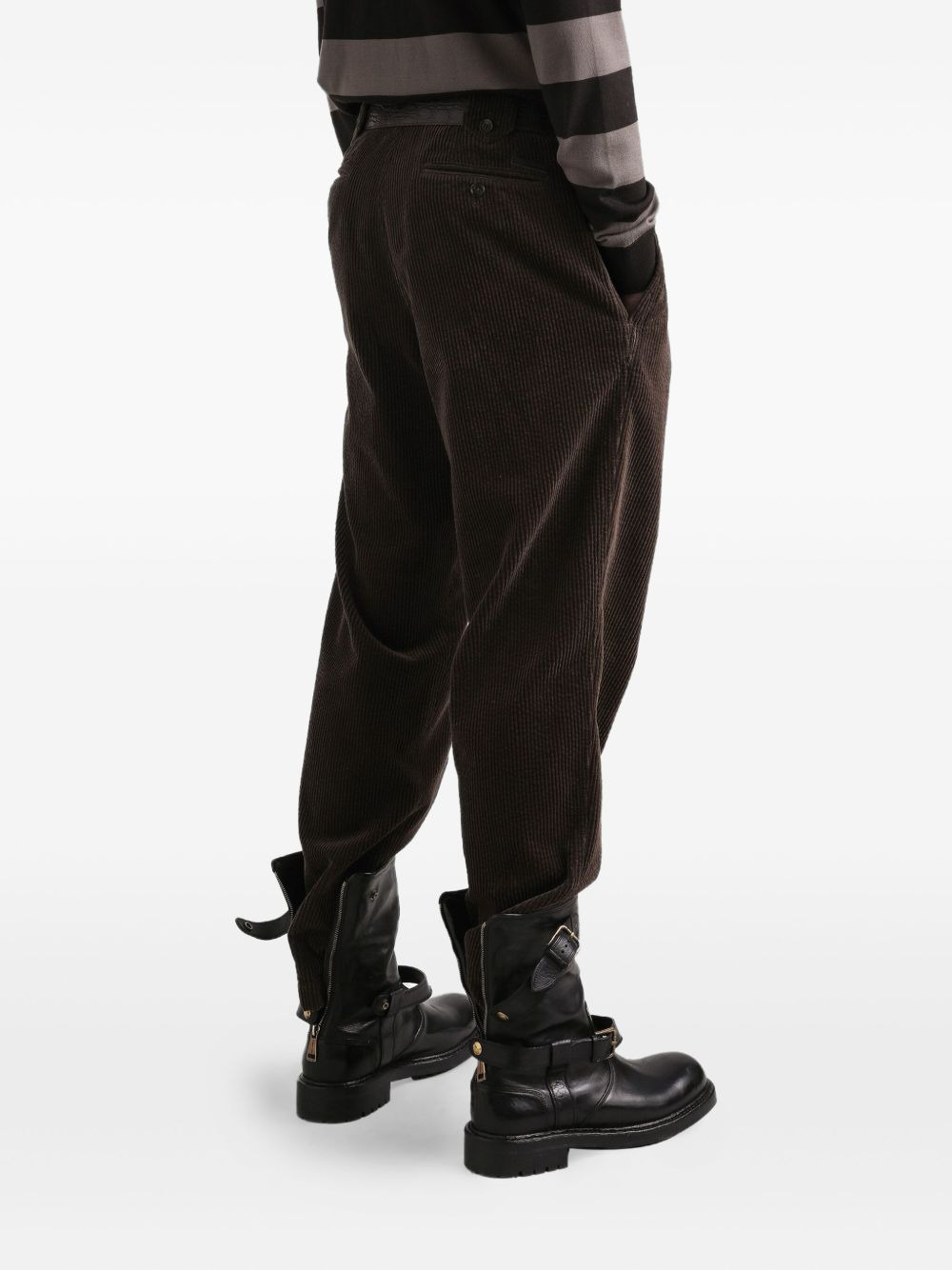 pleated corduroy regular trousers - 5
