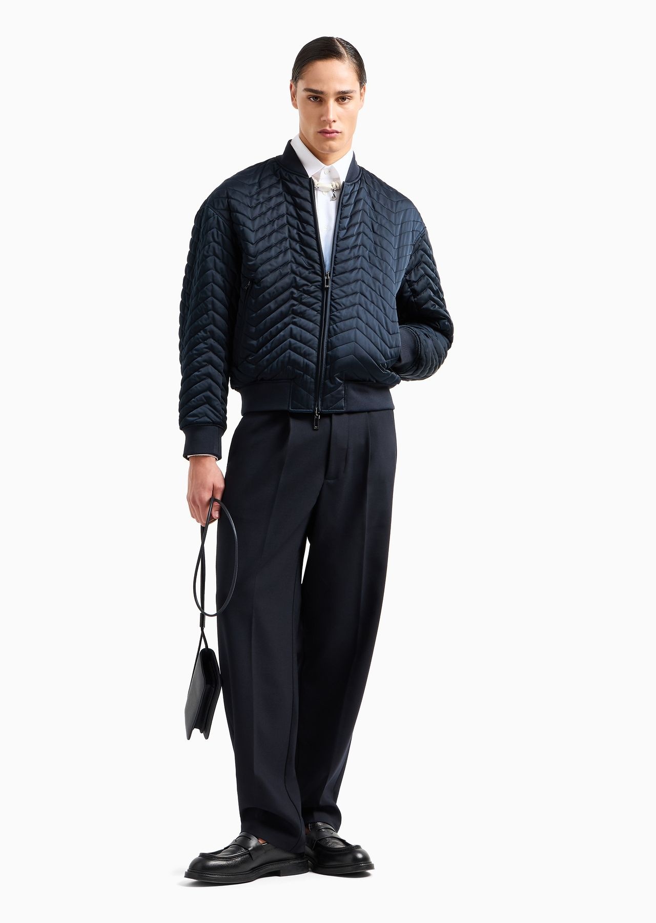 Reversible bomber jacket in quilted technical satin - 4