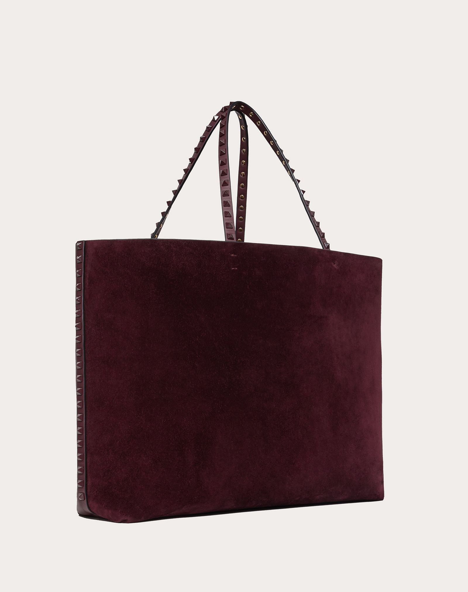 Rockstud Suede Calfskin and Full-Grain Calfskin Tote Bag - 2