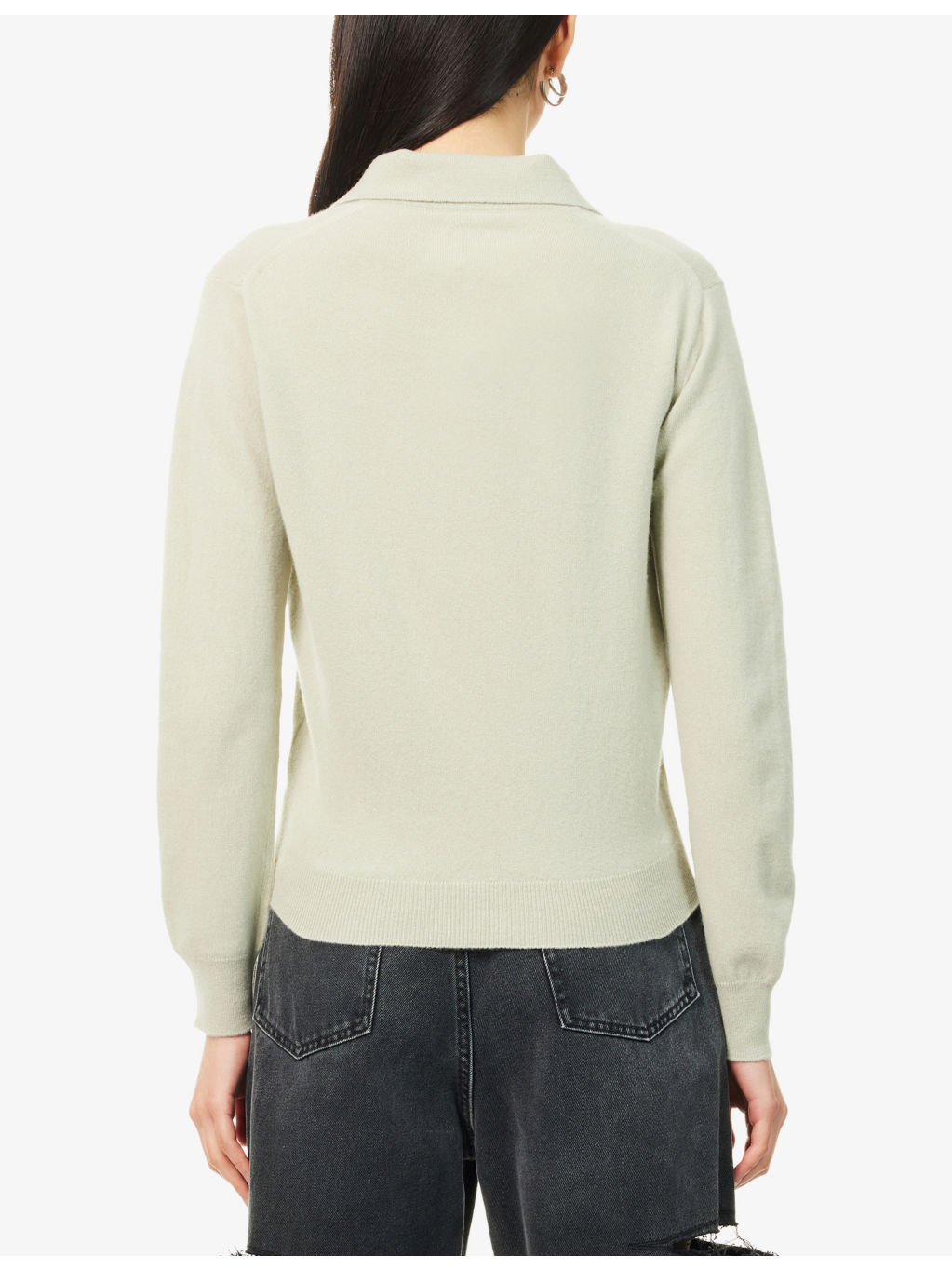 V-Neck Relaxed-Fit Wool Polo Shirt - 4