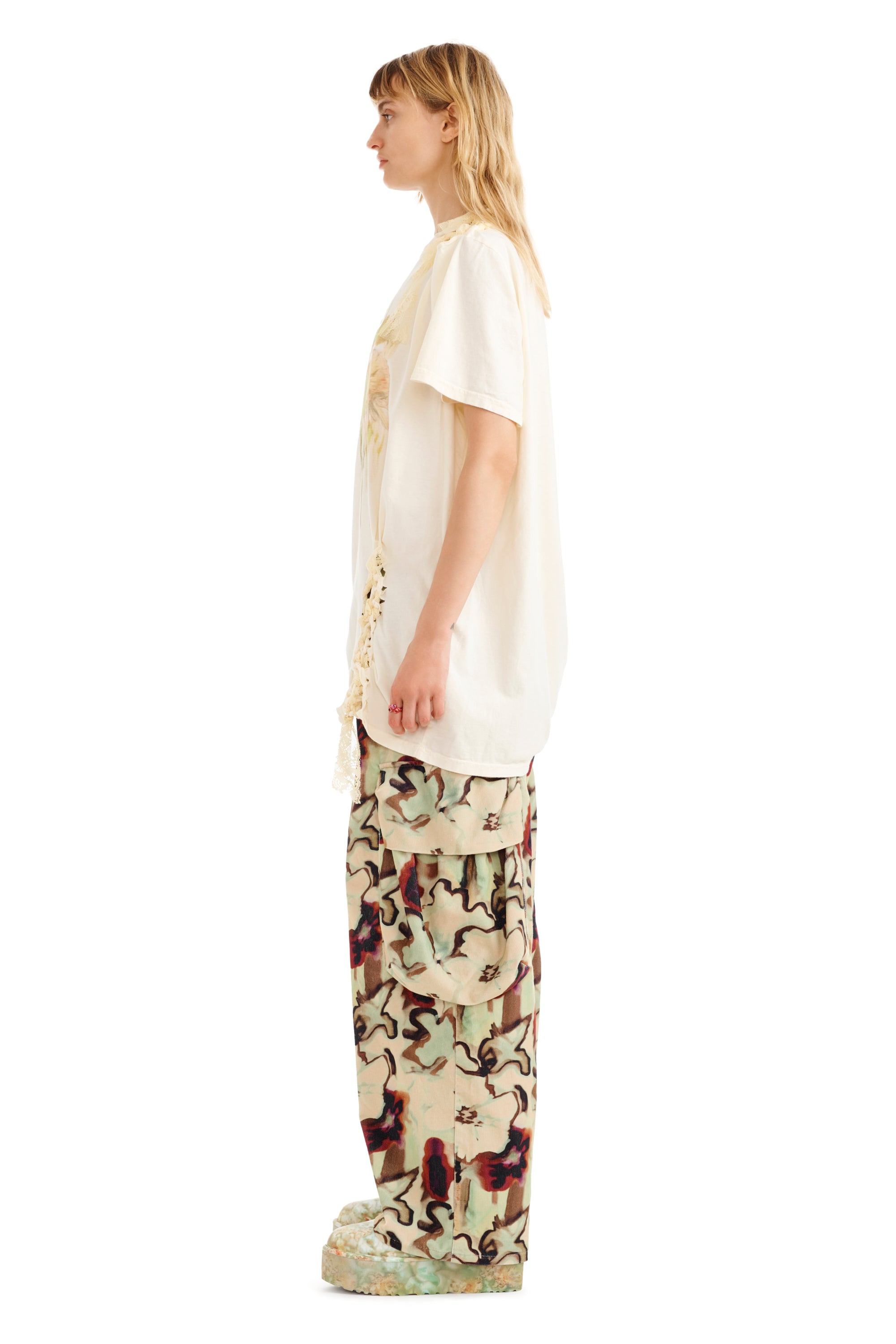 IVORY FLOWER DRIP LACE KATINA TEE - 4