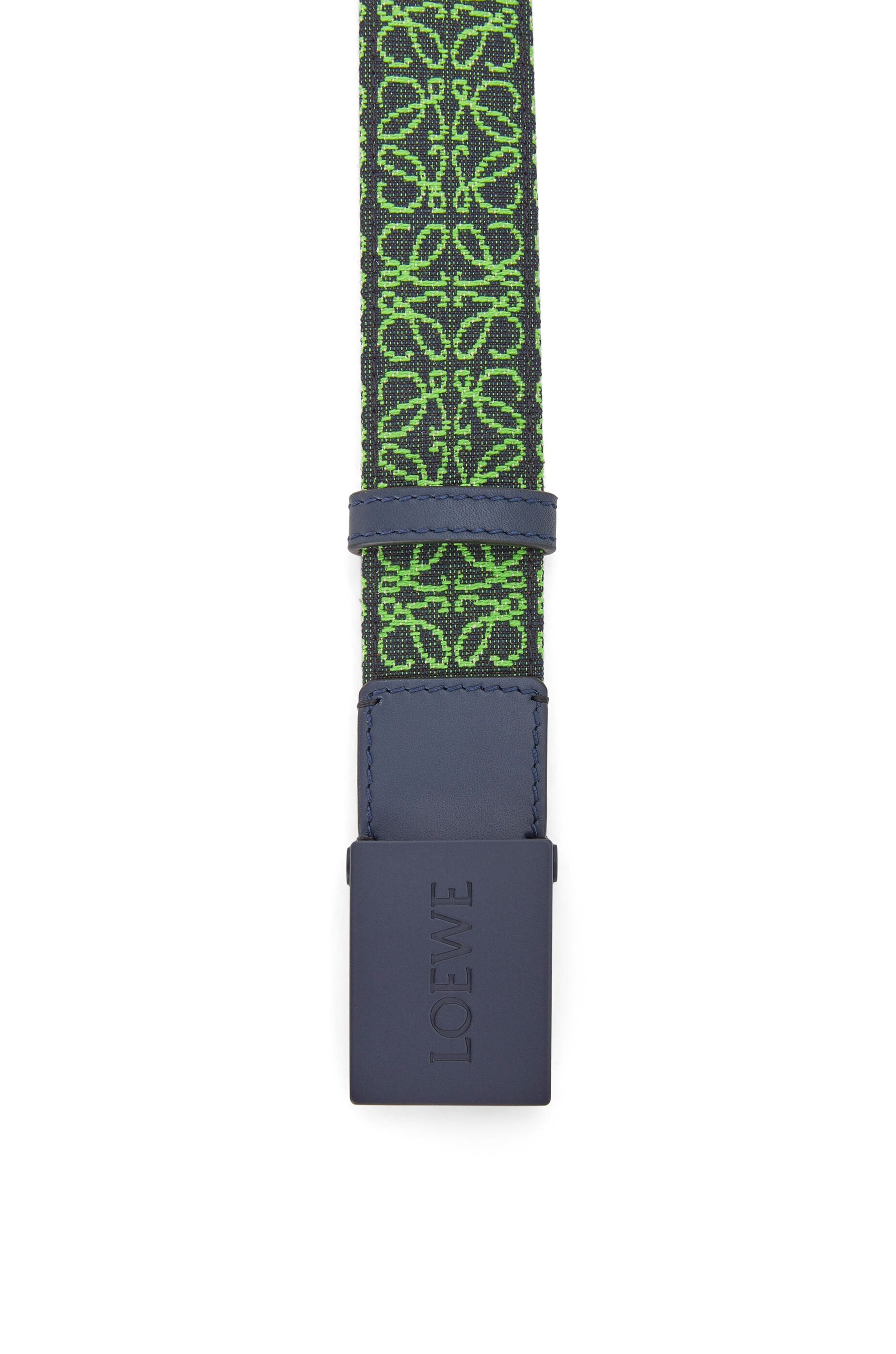 Plaque belt in Anagram jacquard and calfskin - 2