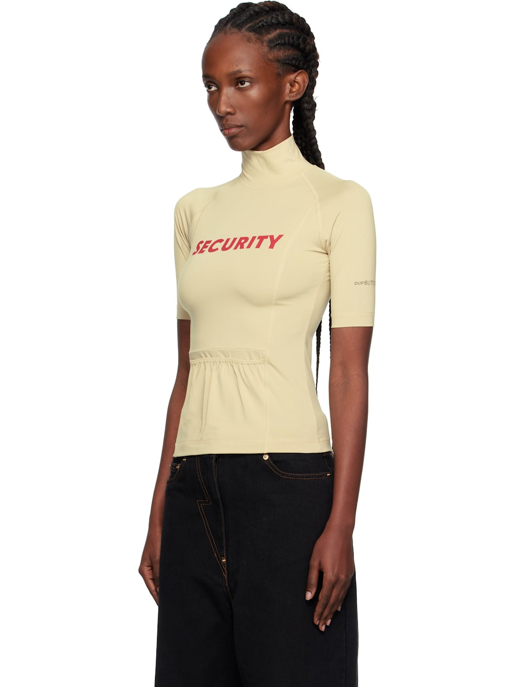 Yellow 'Security' Pocket Top - 4