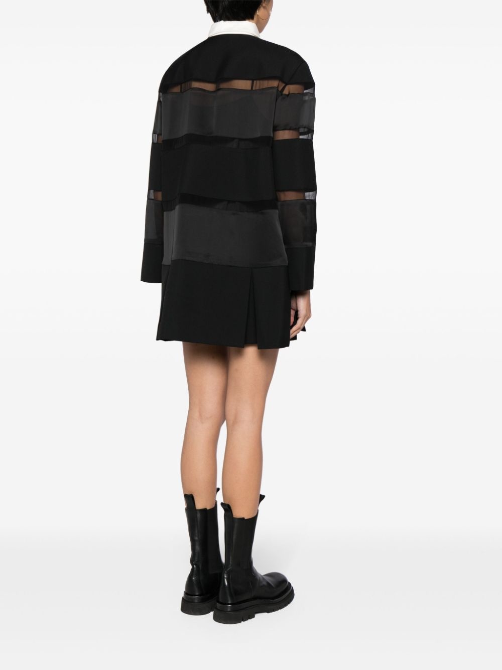 contrasting-collar panelled minidress - 4