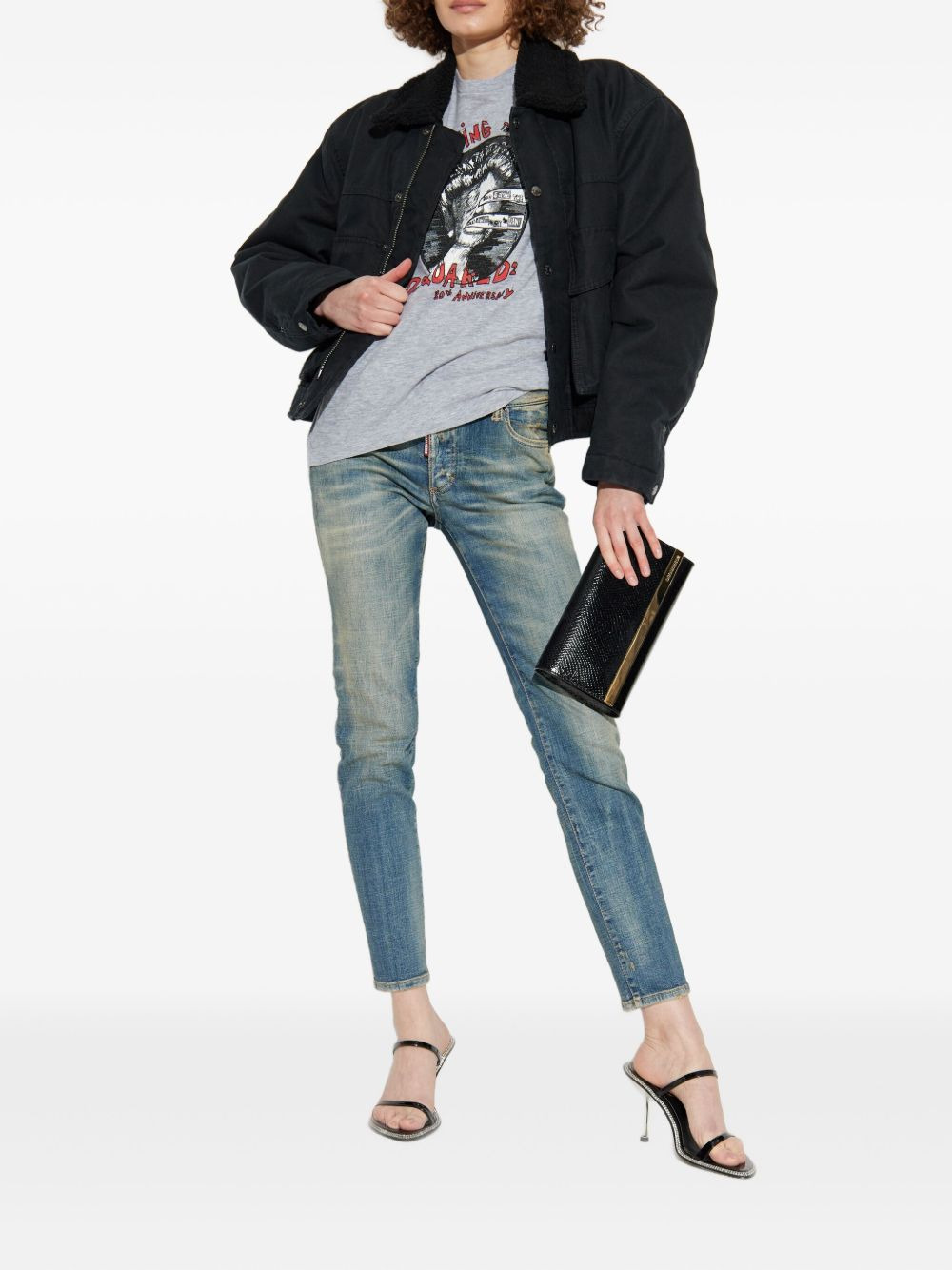 faded-effect jeans - 2