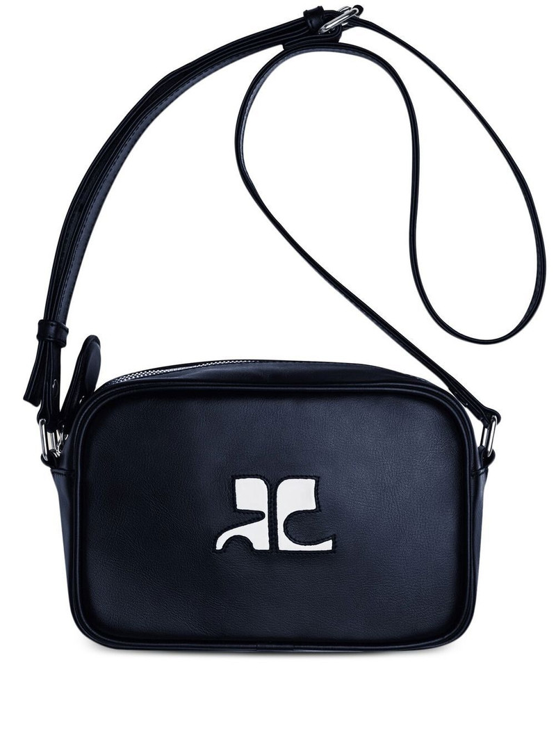 logo leather camera bag 1