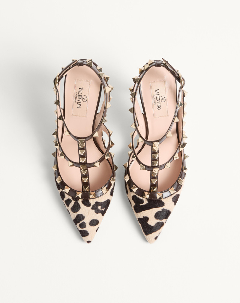 ROCKSTUD PUMPS WITH STRAPS IN PONY-EFFECT CALFSKIN 100MM 4