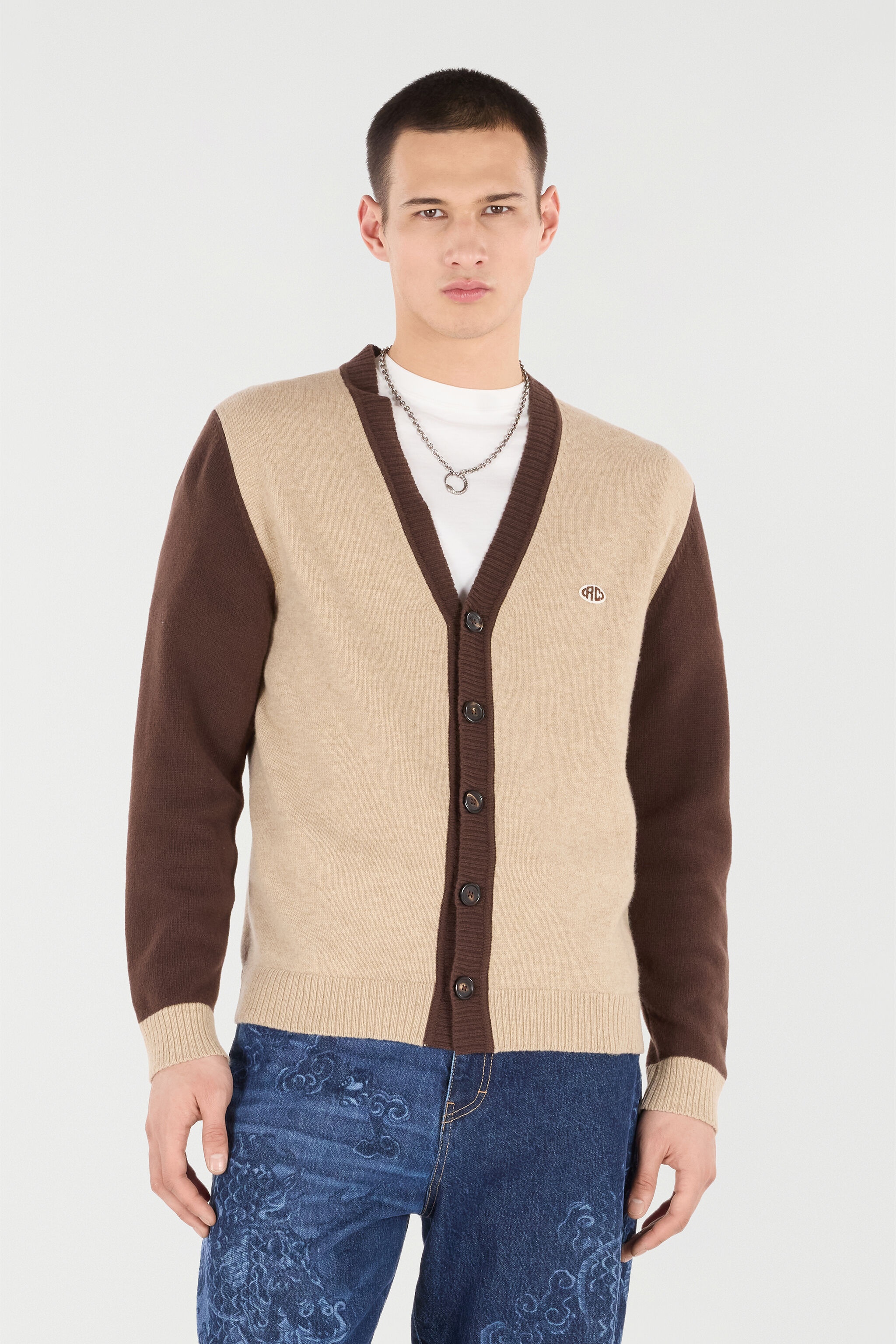 Cardigan With RC Monogram Patch - 3