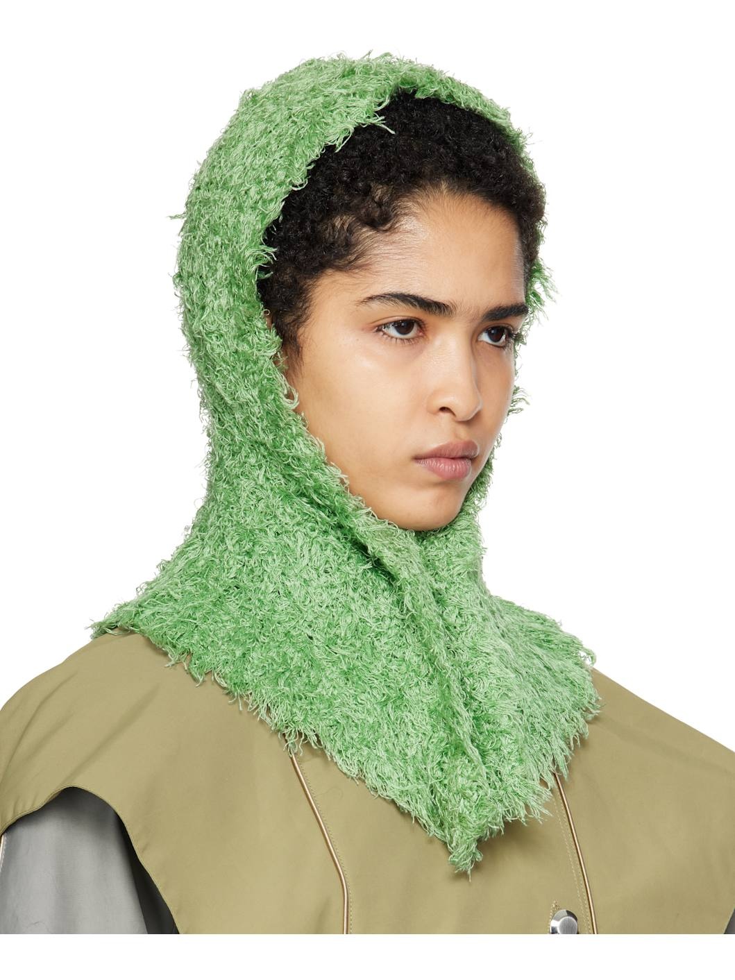 Green Carla Knitted Hood - 2
