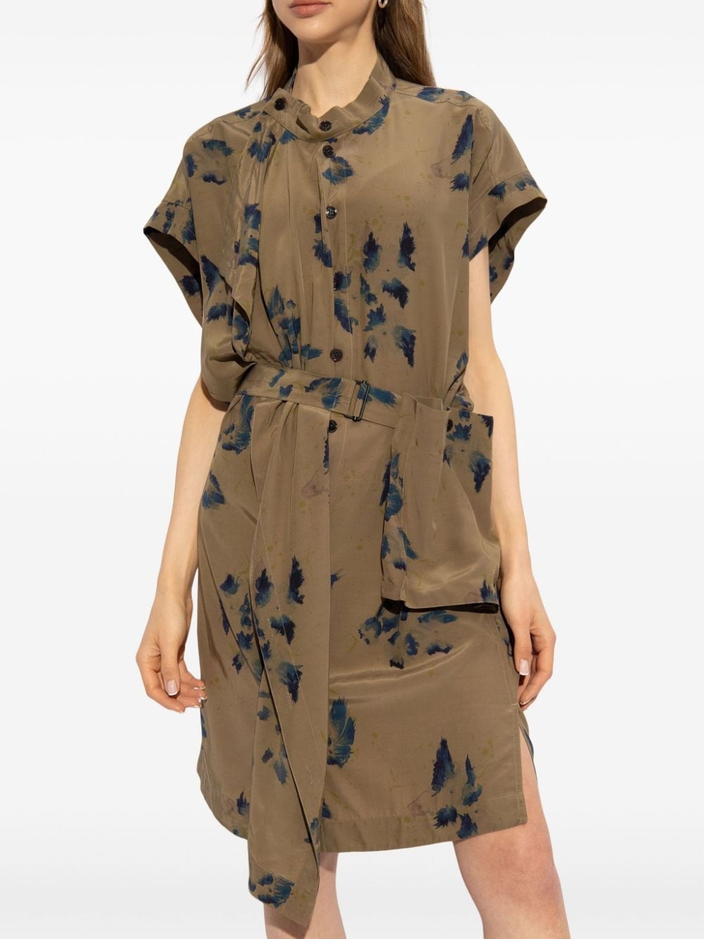 asymmetric floral-print dress - 3