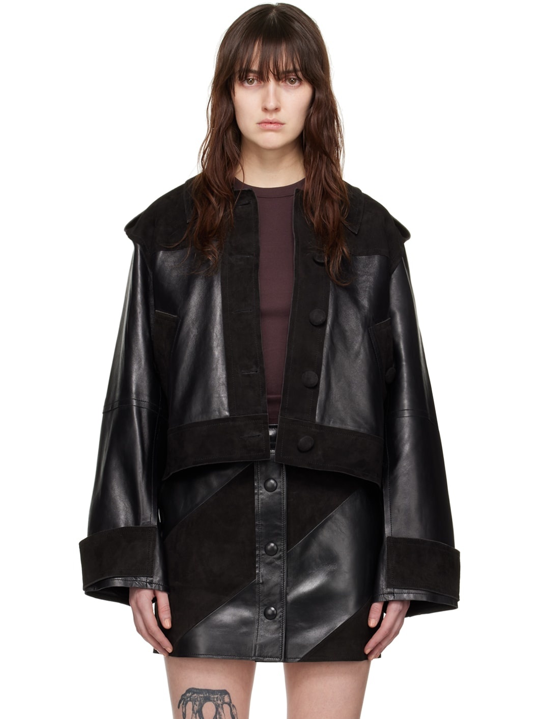 Black Corinne Leather Jacket - 1