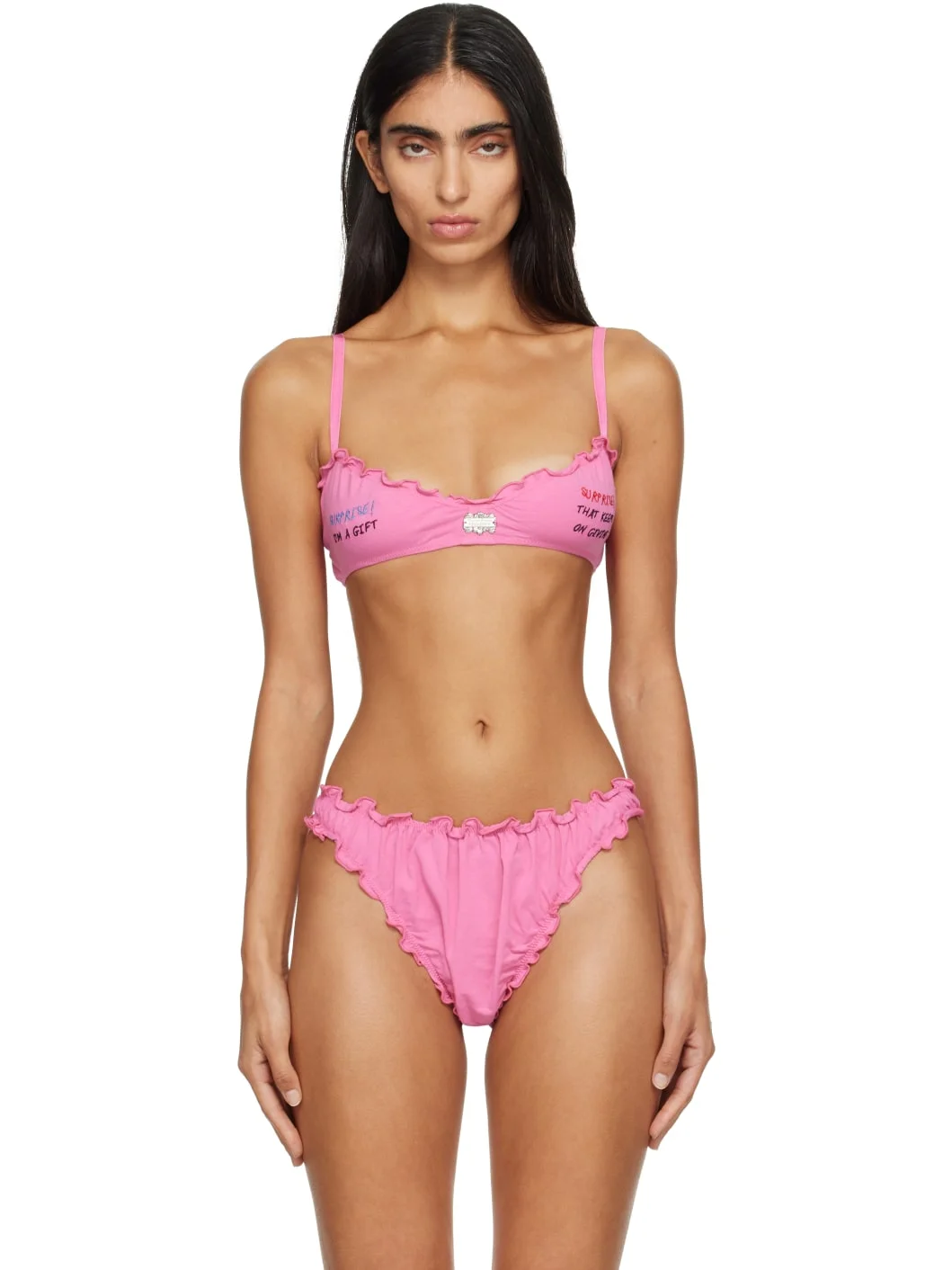 Pink 'FEELINGS' Surprise Bralette - 1