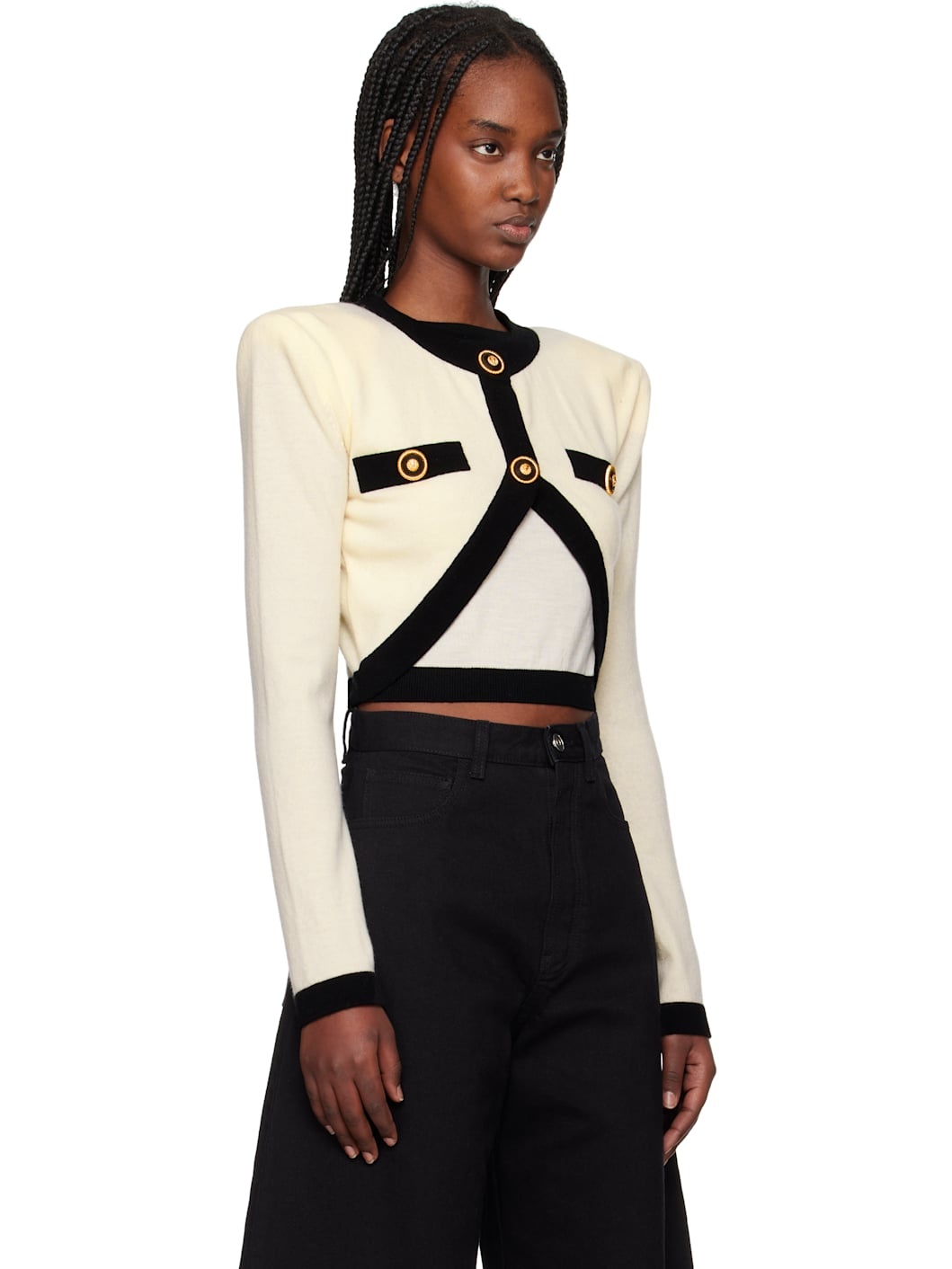 Off-White Knit Faux-Cardigan Sweater - 2