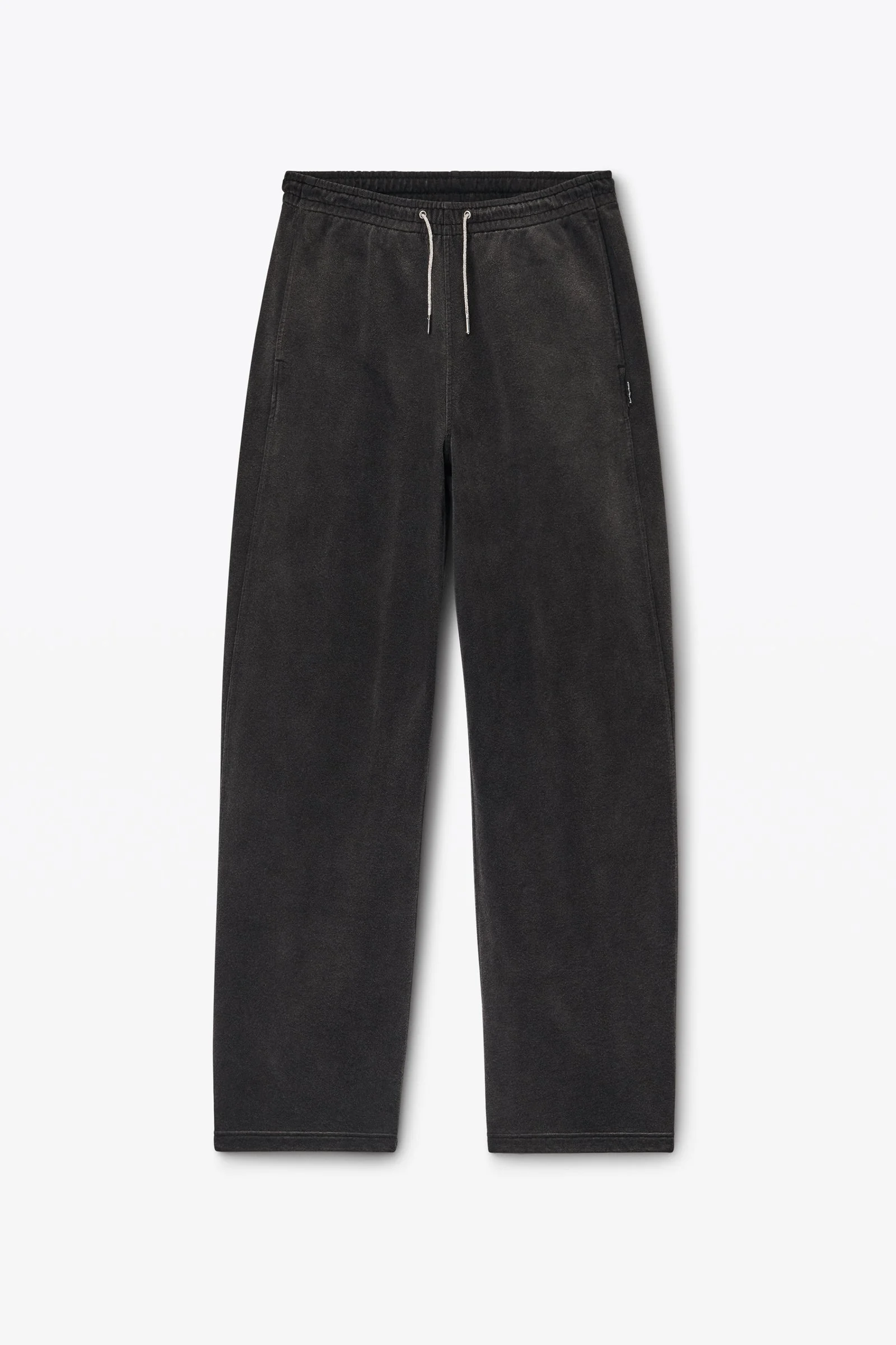 grey cotton terry sweatpant with crystal hotfix drawcord - 1