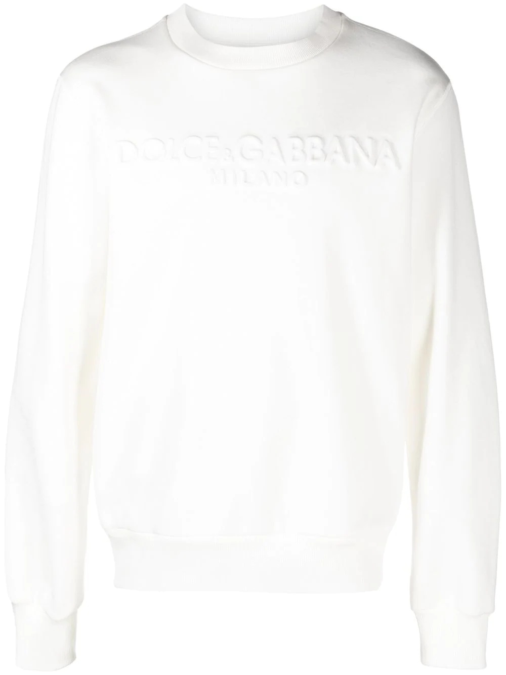 logo-embossed fleece sweatshirt - 1