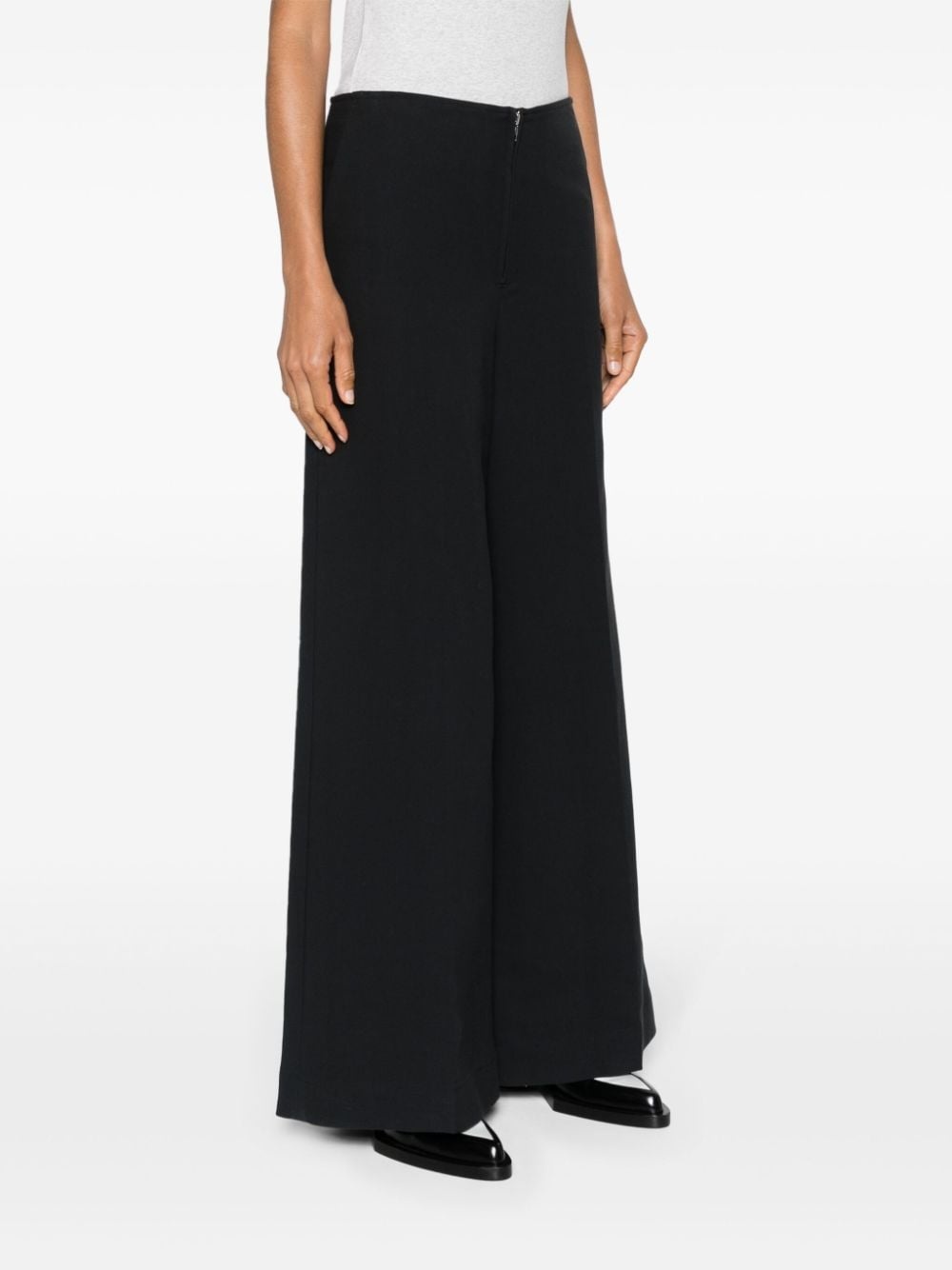 mid-rise wide-leg trousers - 3