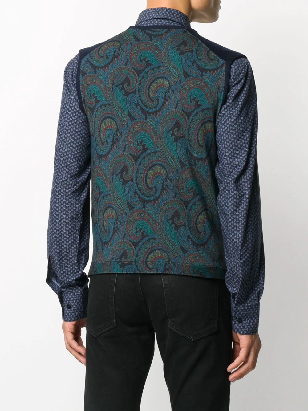 knitted paisley gilet - 4