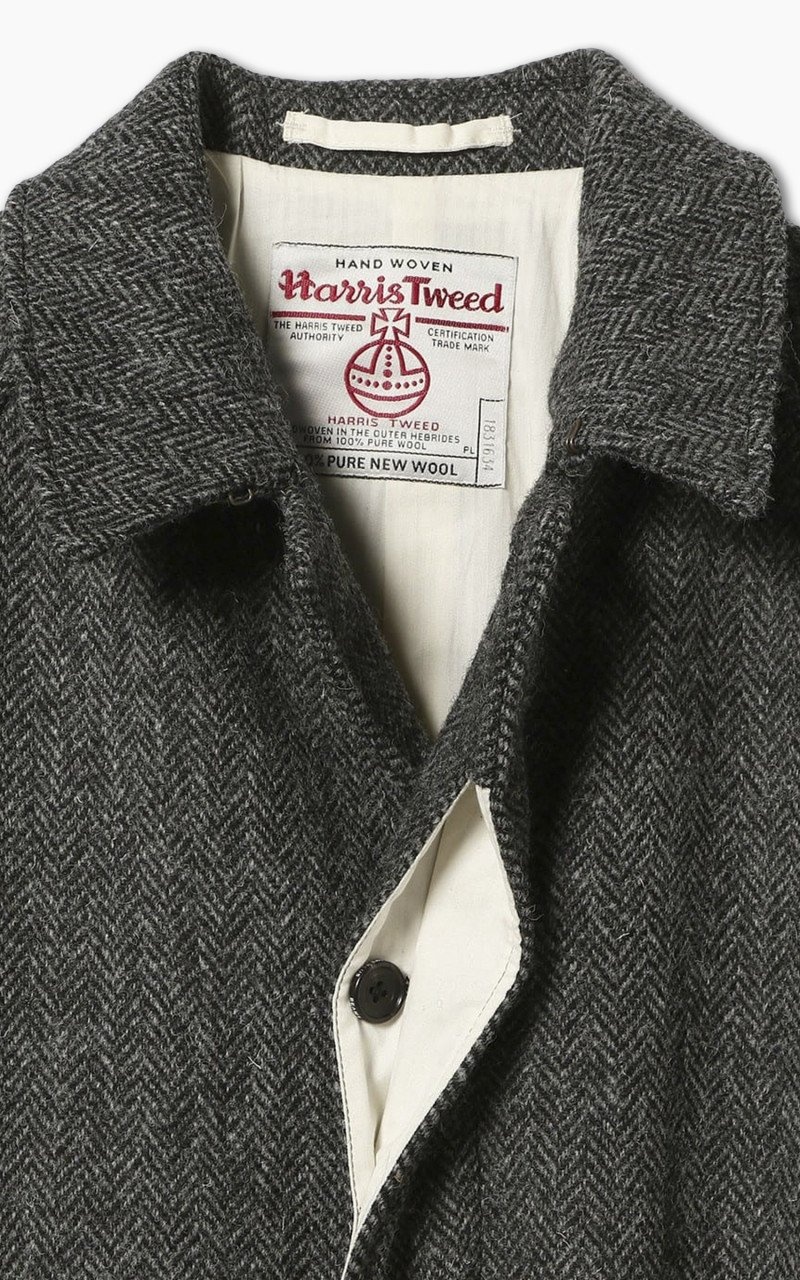 BEAMS PLUS HARRIS TWEED BARU COLOR COAT GREY HERRINGBONE | REVERSIBLE