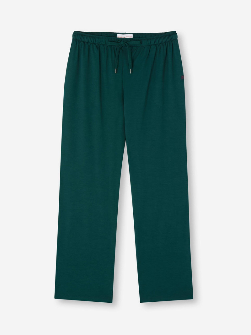 Derek Rose Men's Lounge Pants Basel Micro Modal Stretch Pine Green outlook