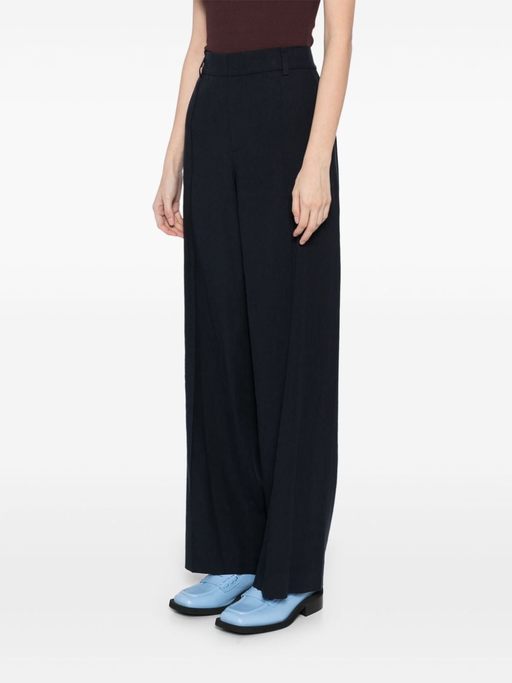 high waist wide-leg pants - 3