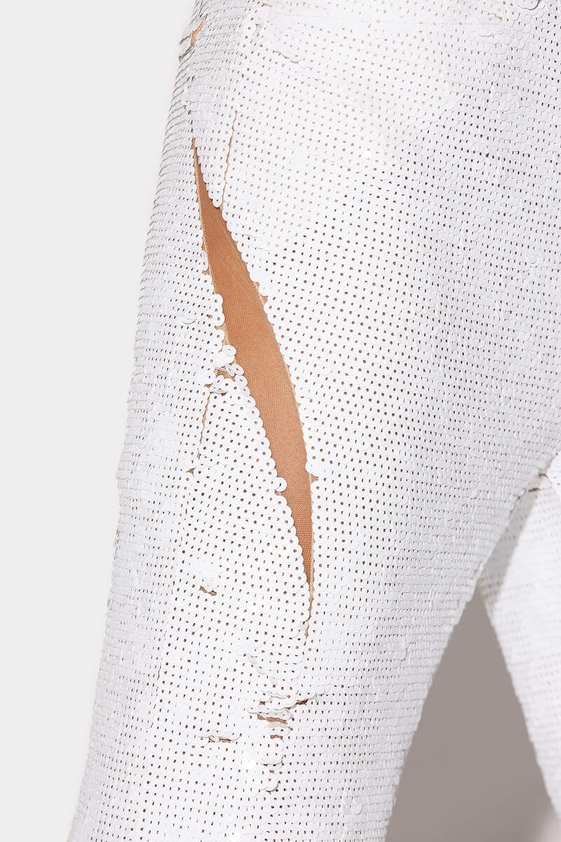 SEQUINNED SUPER FLARE PANTS - 5