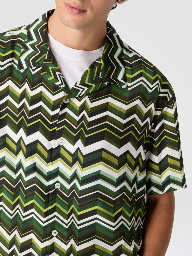 Bowling shirt in viscose with zigzag print 5