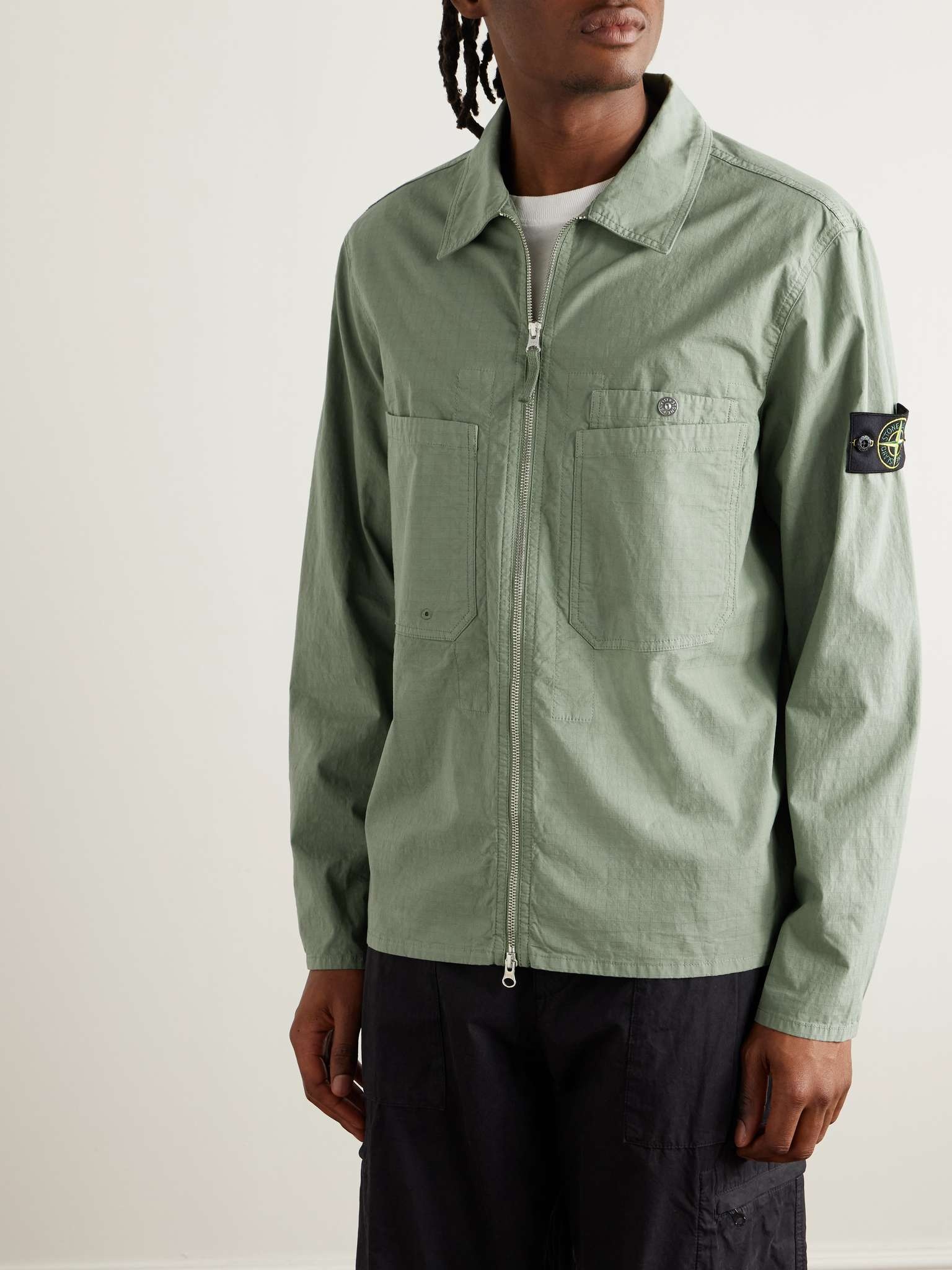 Logo-Appliquéd Cotton-Blend Ripstop Overshirt - 3