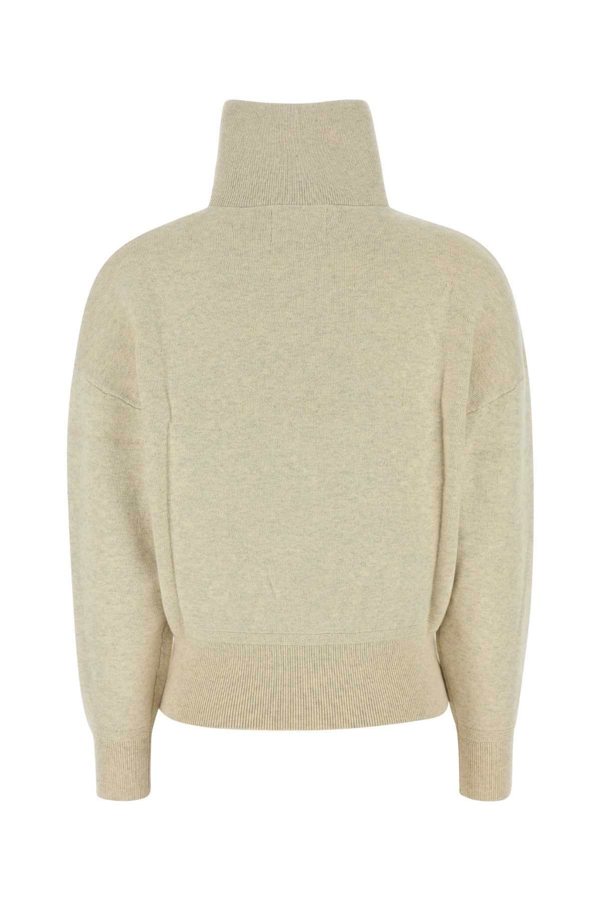 Isabel Marant Etoile Women Melange Cream Stretch Cotton Blend Cardigan - 2