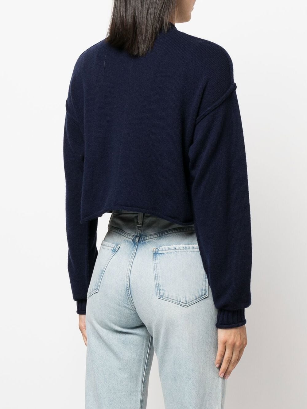 ribbed-knit cropped jumper - 4