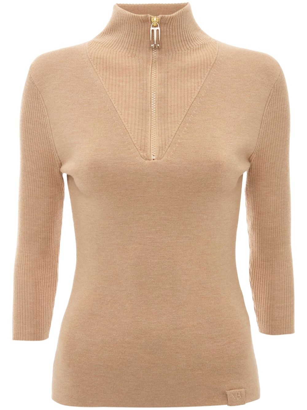 half-zip knitted top - 1